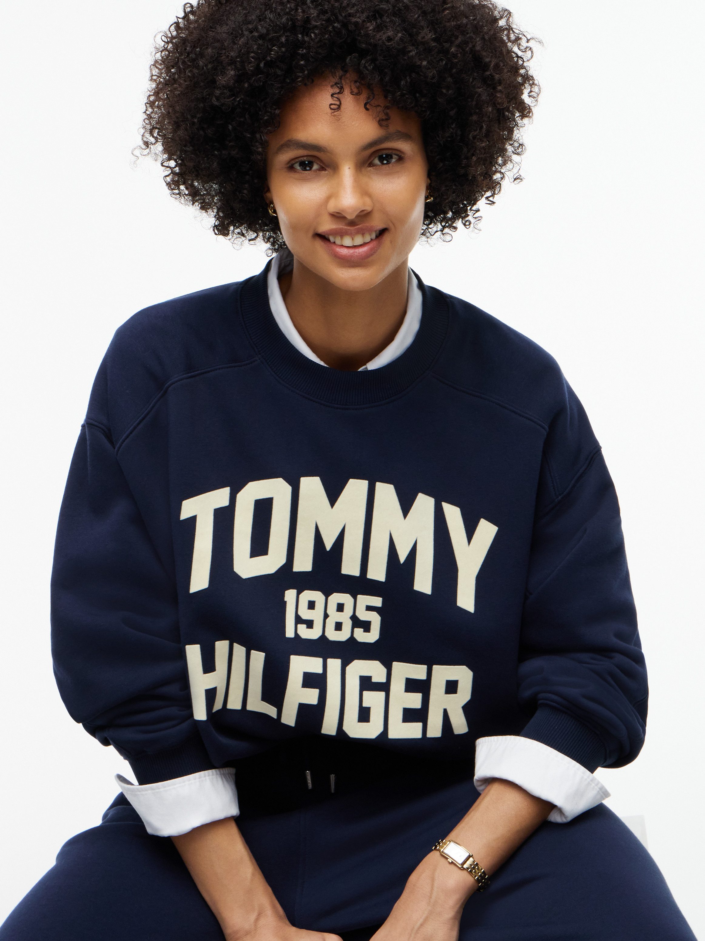 Tommy Hilfiger Sweatshirt VARSITY FLOCK RLXD SWT Baumwollmischung, relaxed fit – Bild 2 von 5