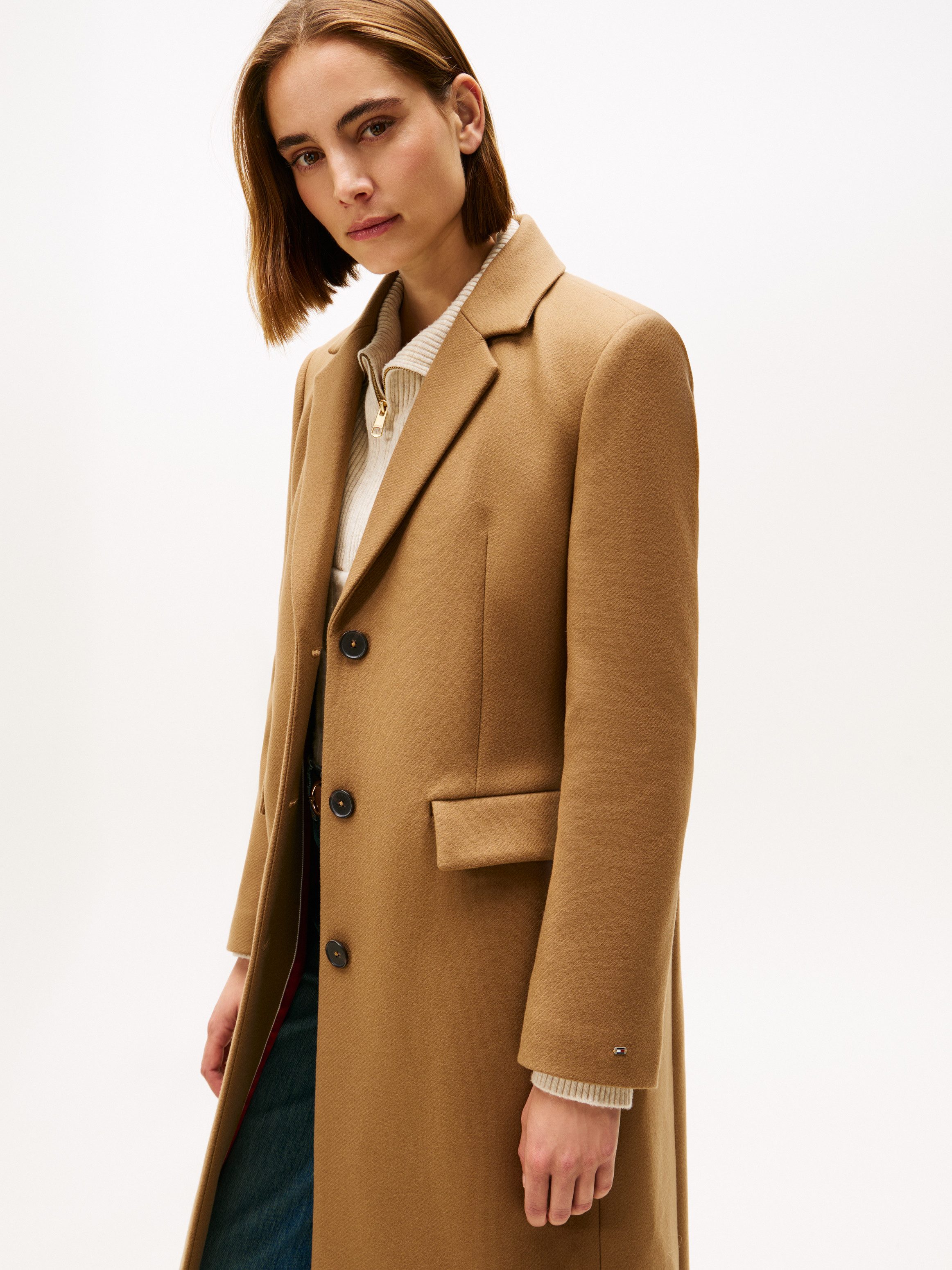 Tommy Hilfiger Langmantel CLASSIC SB WOOL REG MAXI COAT mit Wolle und Kasch günstig online kaufen