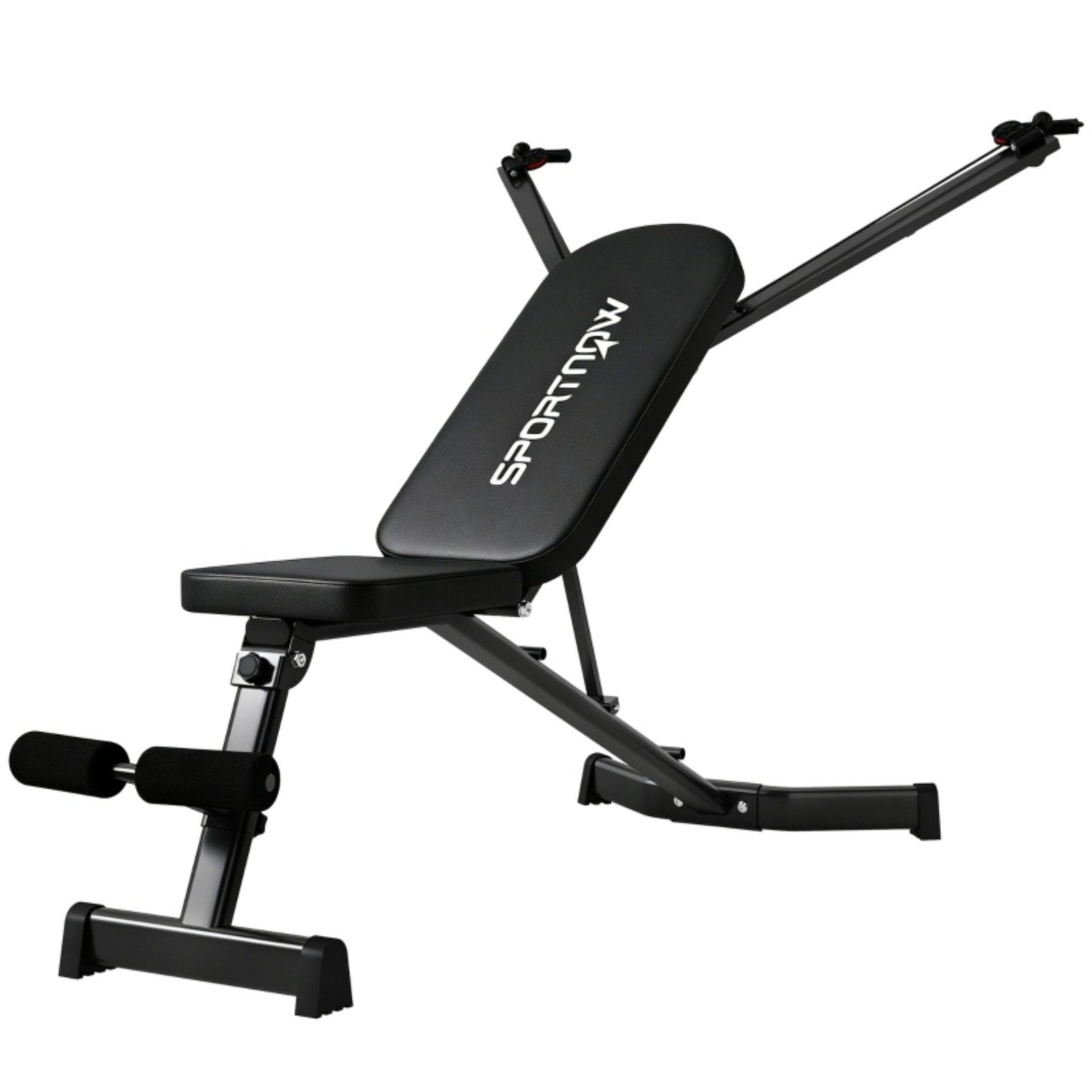 Blossom Trainingsbank Hantelbank klappbar mit Beinstrecker, Trainingsbank für Zuhause, (bis 300 kg), 3-fach verstellbare Rückenlehne, Widerstandsbänder, Krafttraining