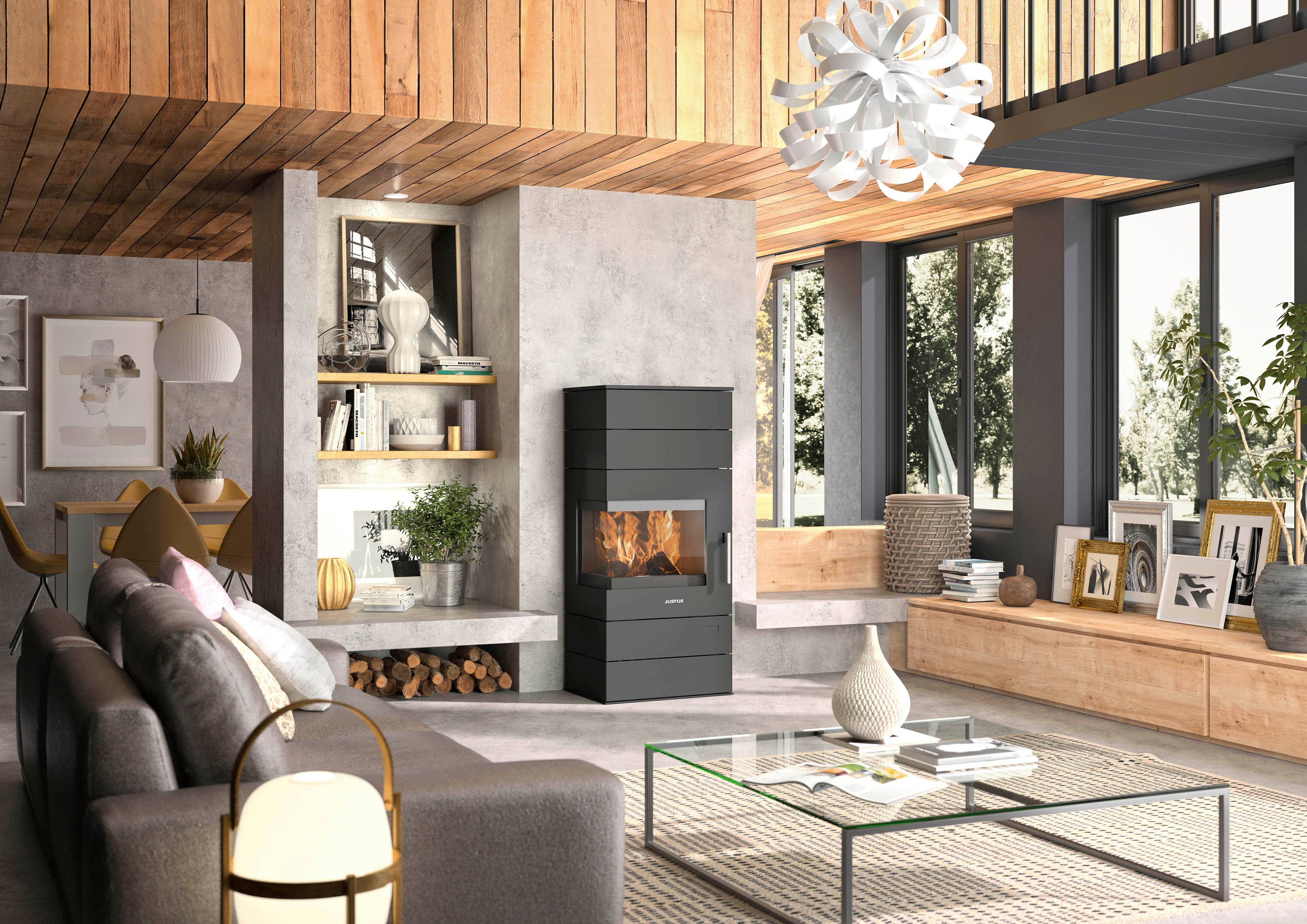 JUSTUS Kaminofen Voga, 6,5 kW, Zeitbrand