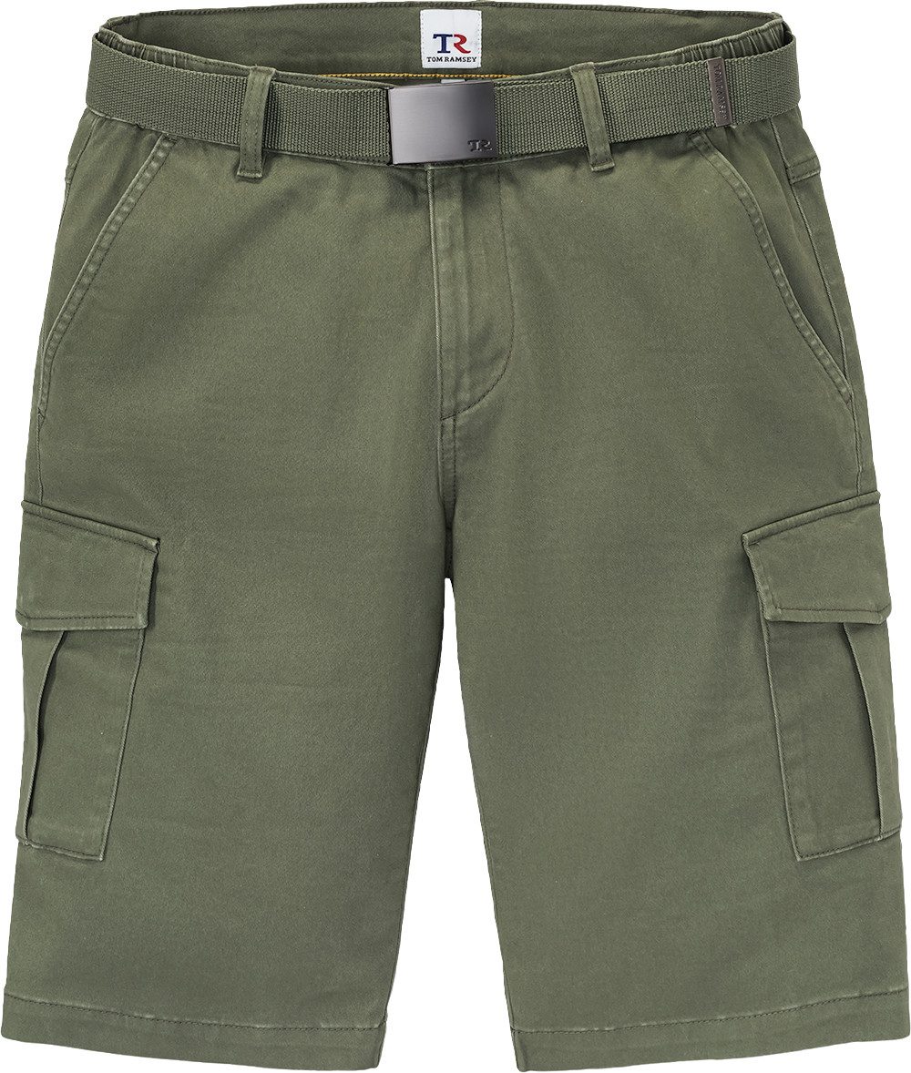Tom Ramsey Cargobermudas aus robustem Baumwoll-Stretch-Gewebe und mit Gürtel