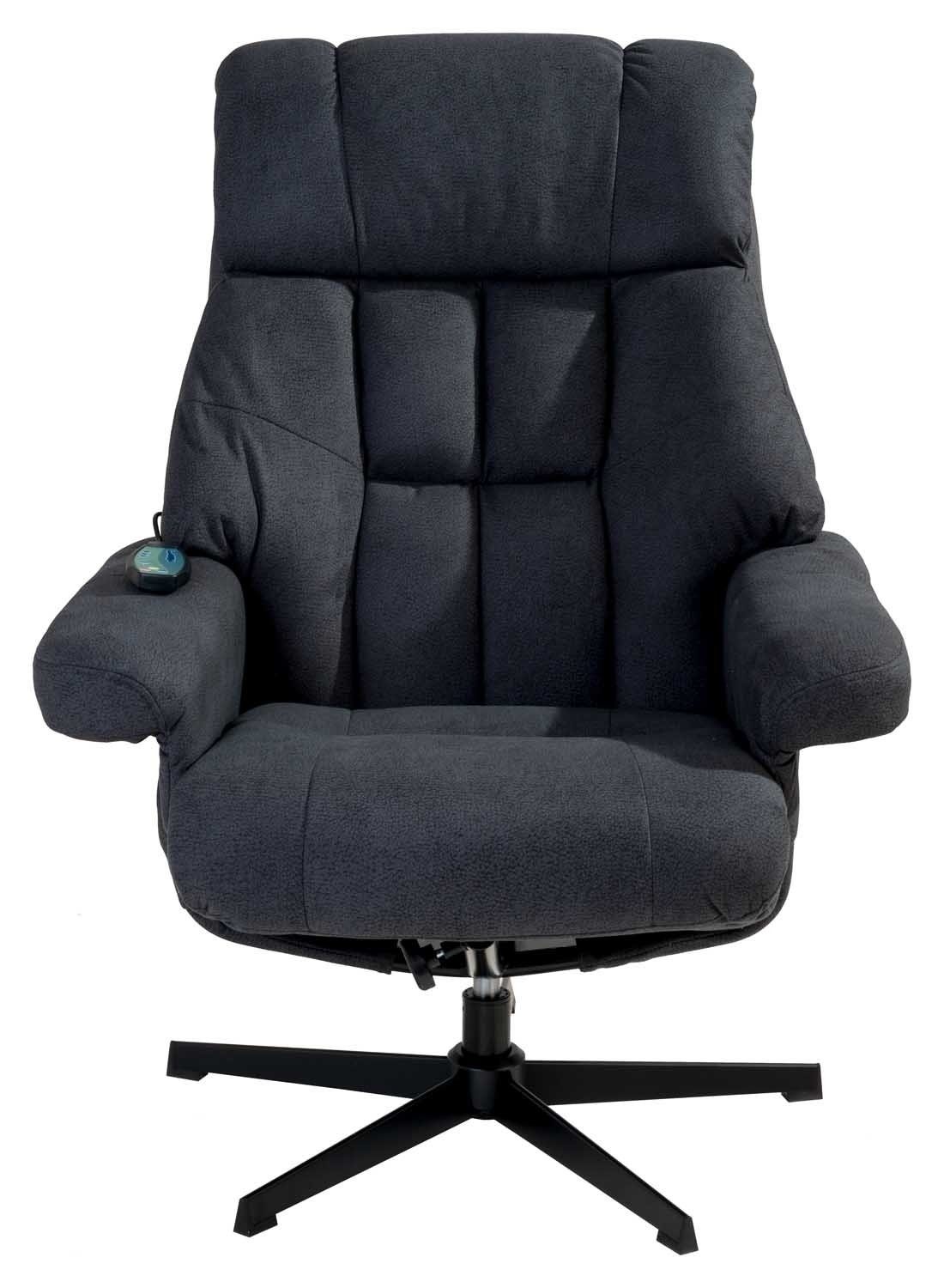 Femo Trade Relaxsessel mit Hocker VABENE, Grau, Mikrofaserbezug, Metallgestell, mit Massage- und Wärmefunktion