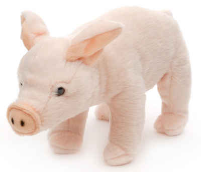 Uni-Toys Kuscheltier Schweinchen, stehend - 23 cm (Длина) - Plüsch-Ferkel, Glücksschwein, zu 100 % recyceltes Füllmaterial
