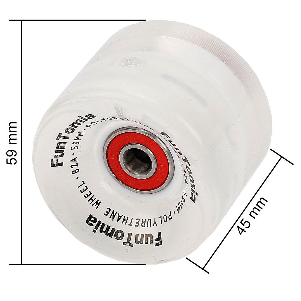 Thumbnail - FunTomia Miniskateboard FunTomia 4x Miniboard/Skateboard LED Rollen 59x45mm Härtegrad 82A