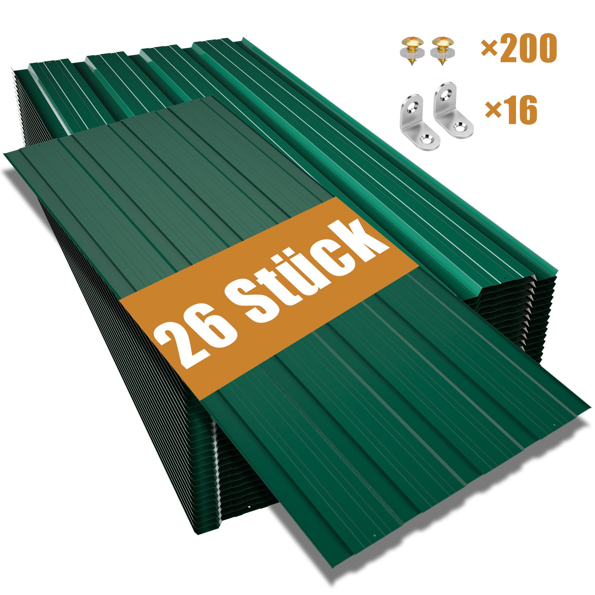 GIHAUVIA Trapezblech Trapezblech 26 Stück, 12m² Dachblech für Carport, Geräteschuppen., (26-St)