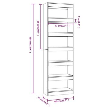 vidaXL Regal BücherregalRaumteiler Grau Sonoma 60x30x198 cm