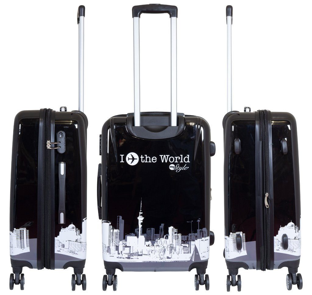 Trendyshop365 Hartschalen-Trolley Fly the World, Koffer mit Motiv, 3 Größen günstig online kaufen