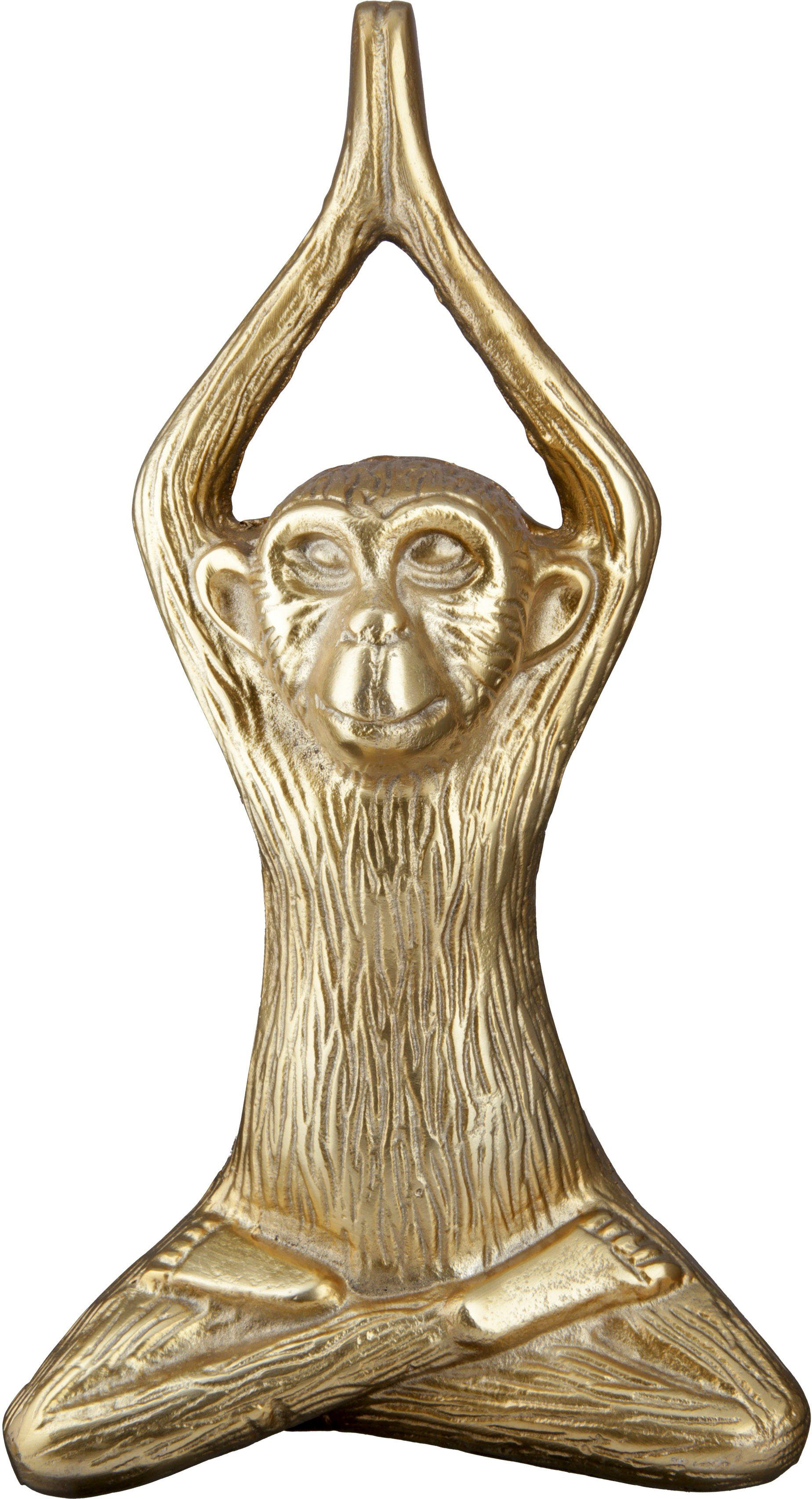 (1 Tierfigur goldfarben GILDE Monkey Skulptur St)