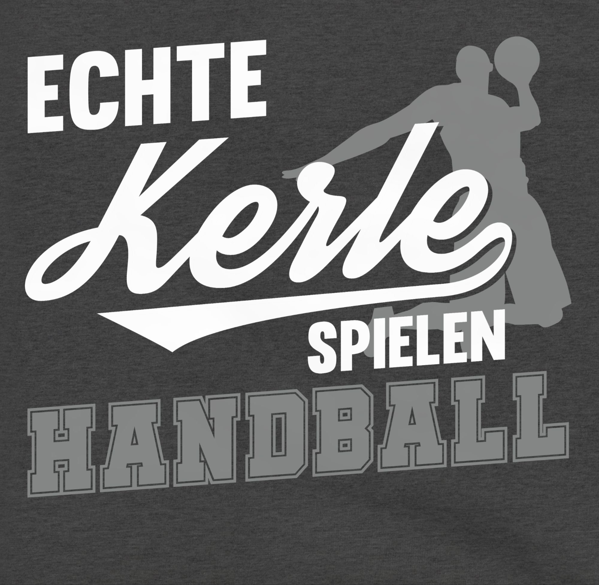Shirtracer Hoodie Echte Kerle spielen Handball weiß / grau Kinder Sport Kleidung