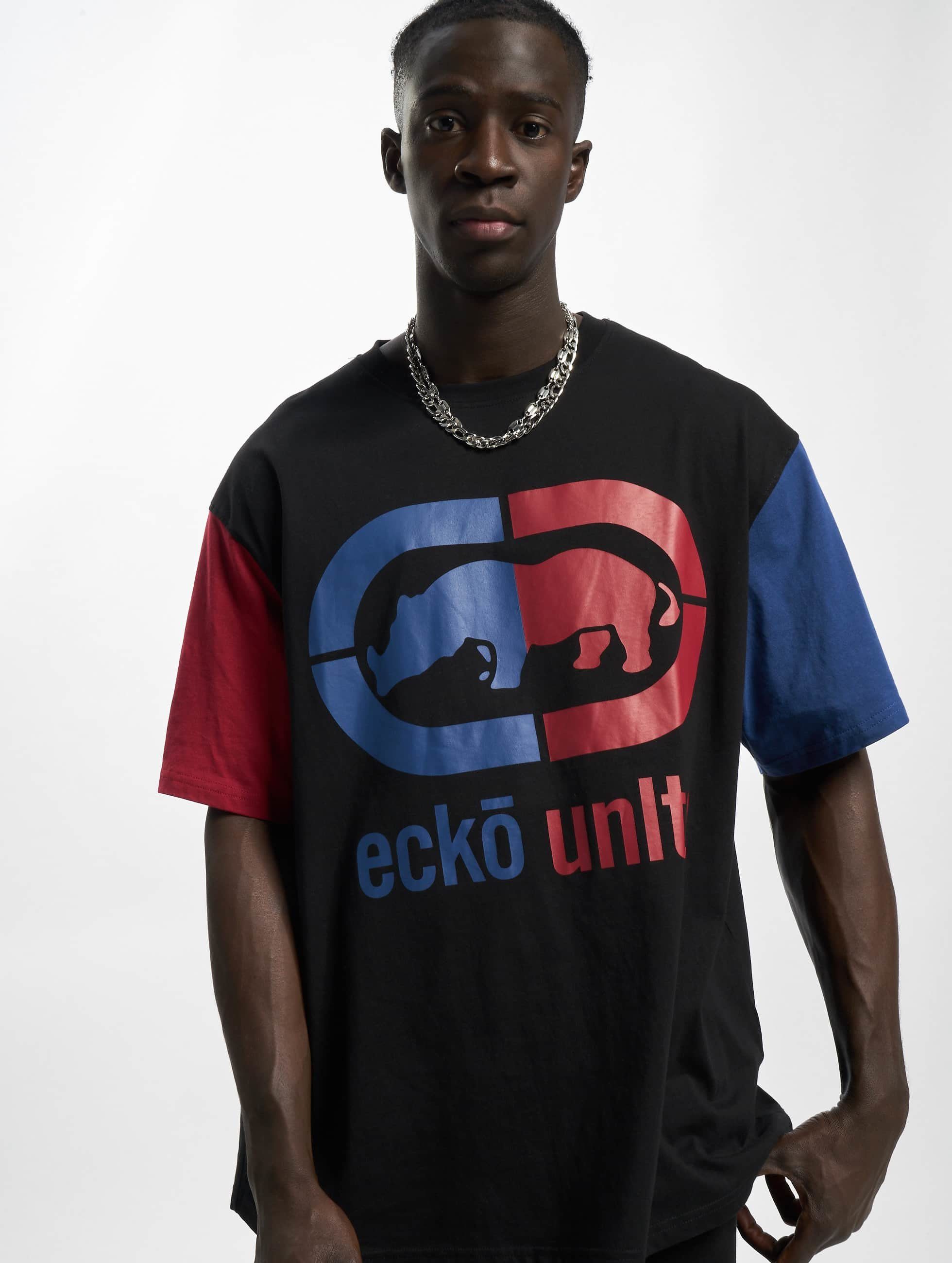 Ecko Unltd. T-Shirt Herren (1-tlg) black/red/blue Unltd. Grande T-Shirt Ecko