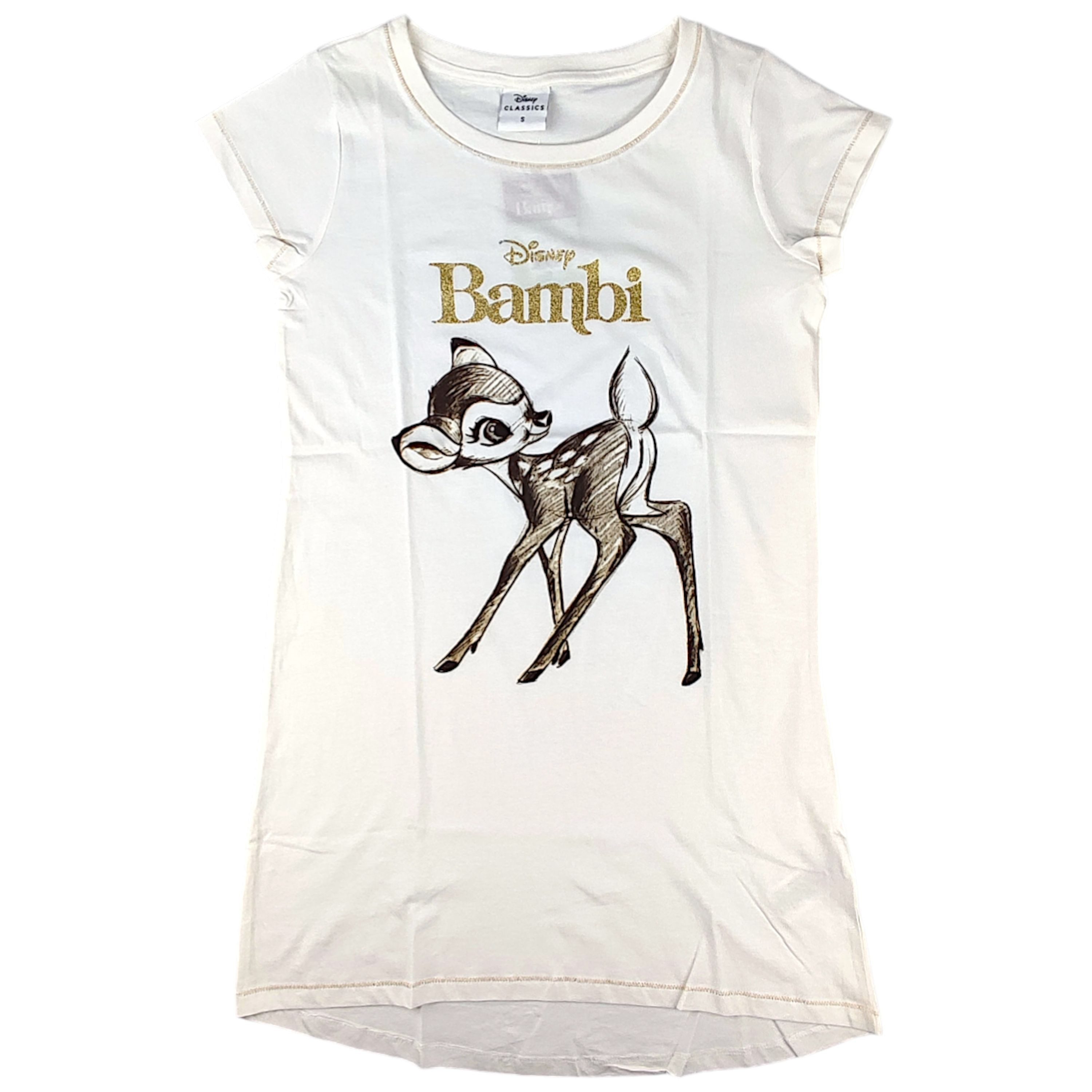Disney Nachthemd Bambi Damen Jersey Schlafshirt aus Baumwolle Gr. S - XL