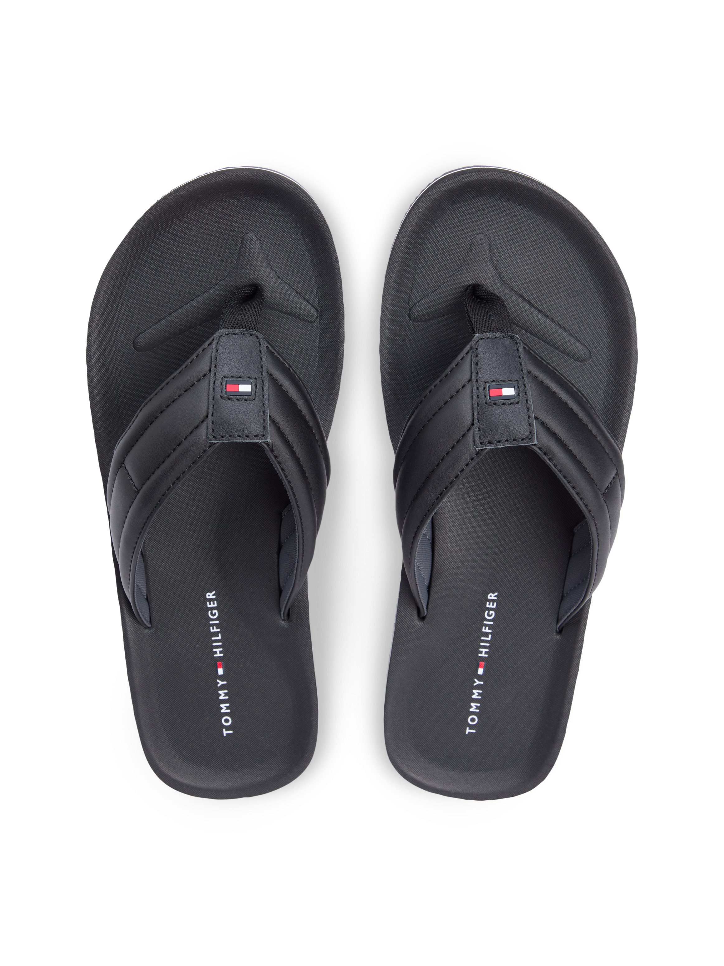 Tommy Hilfiger HILFIGER PADDED BEACH SANDAL Zehentrenner Sommerschuh, Flats, Strandschuh mit Ziersteppung