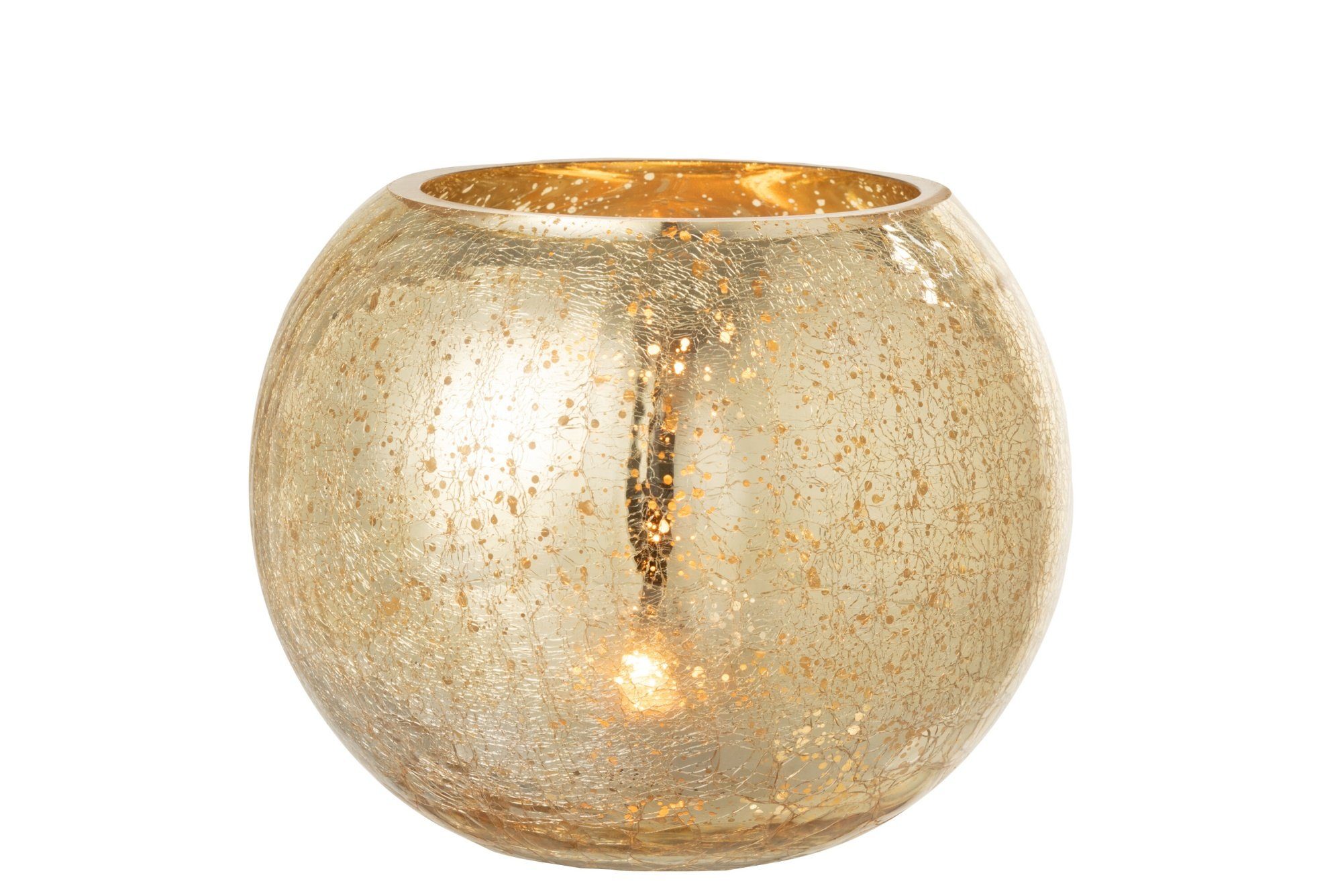 J-Line by Jolipa Настольные лампы Windlicht Rund Goldfarben Glitzer Modern Weihnachten 20 cm
