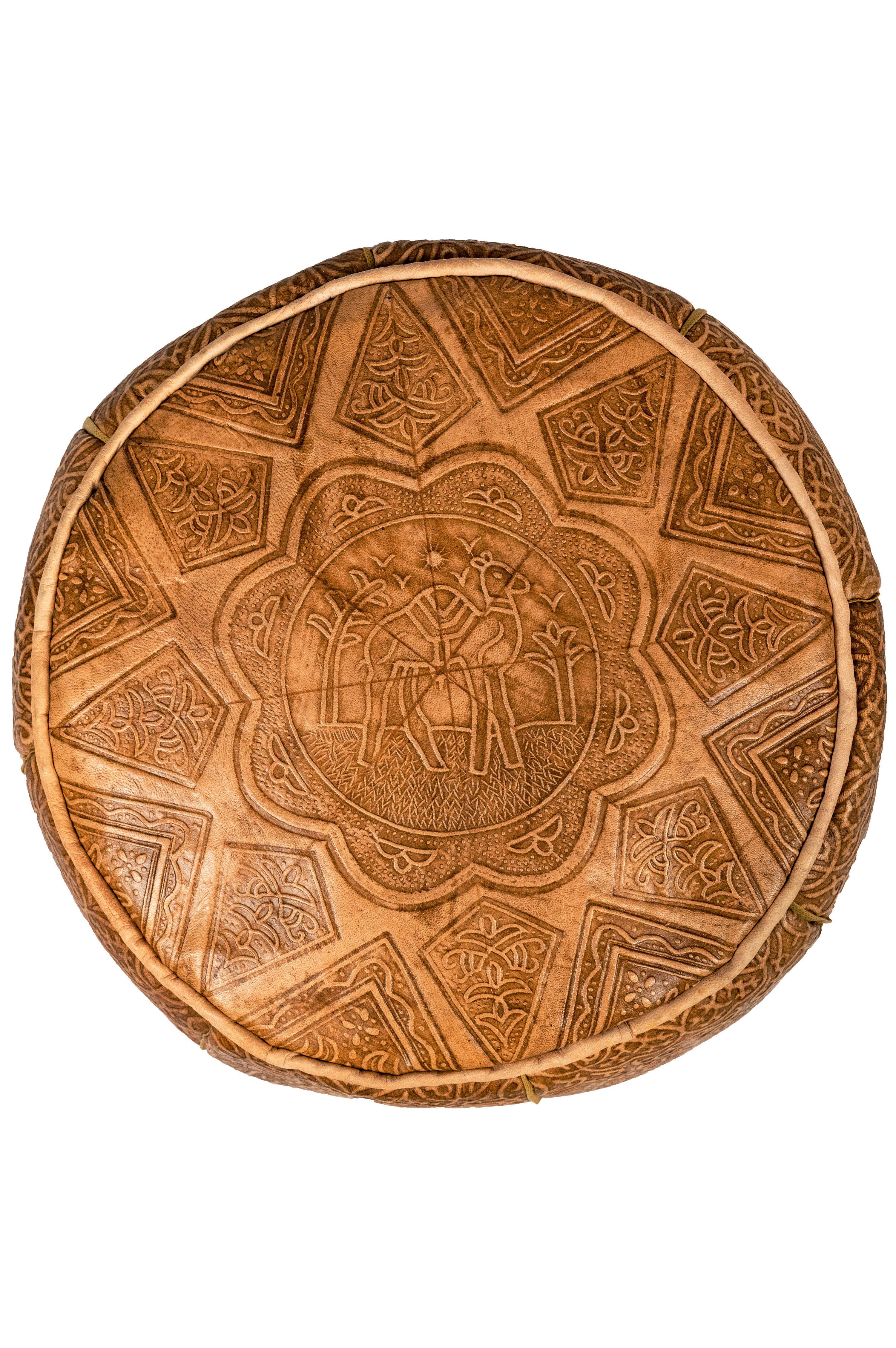 Marrakesch Orient & Mediterran Interior Pouf Orientalisches Leder Sitzkisse günstig online kaufen