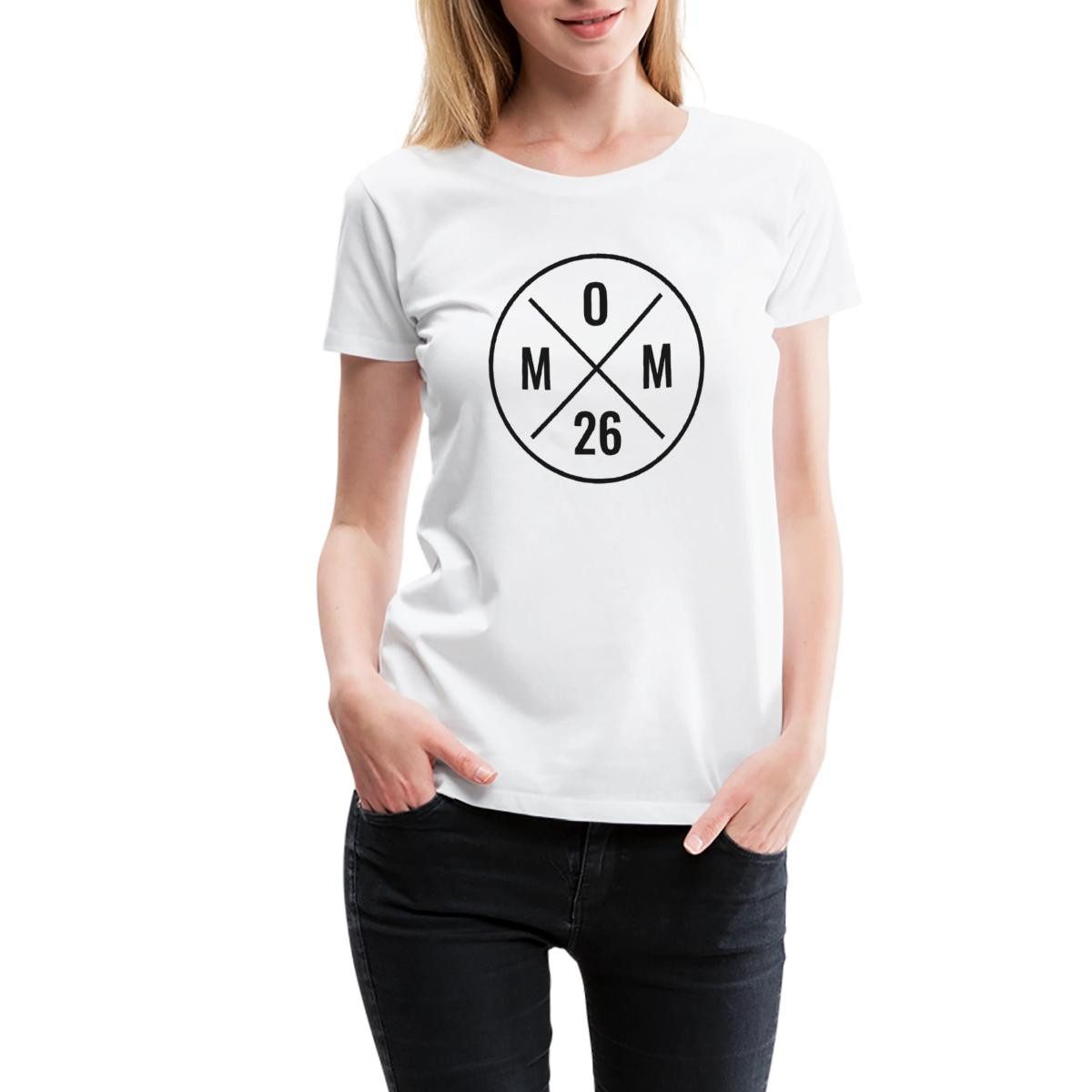 Spreadshirt T-Shirt Mom 2026 Modernes Mama Logo Schwangerschaft Frauen Premium T-Shirt (1-tlg)