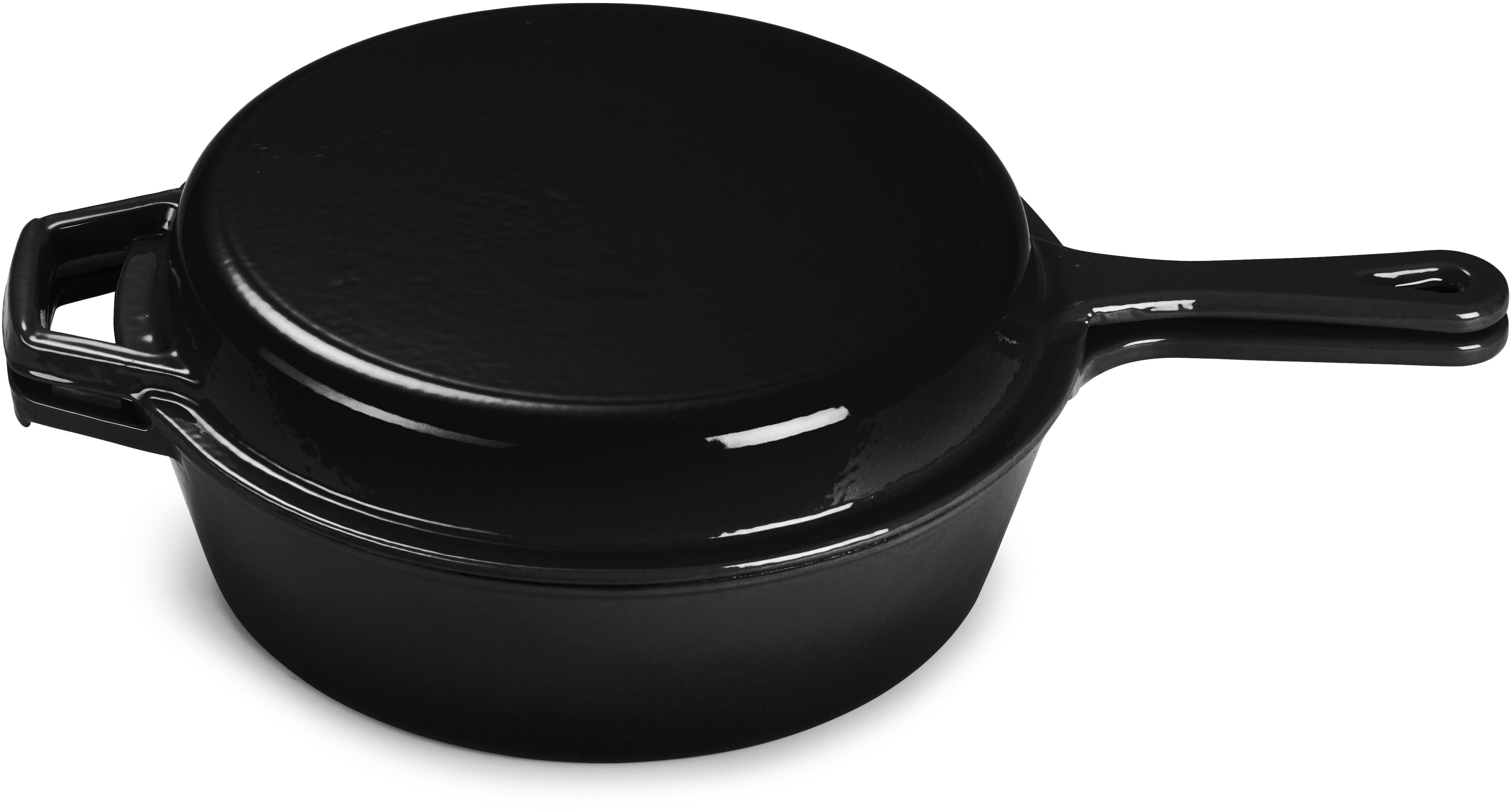 ECHTWERK Schmortopf 2 in 1 Set - Topf & Pfanne aus Gusseisen, Gusseisen (Set, 2-tlg), Mit allen Herdarten kompatibel, ergonomische Griffe