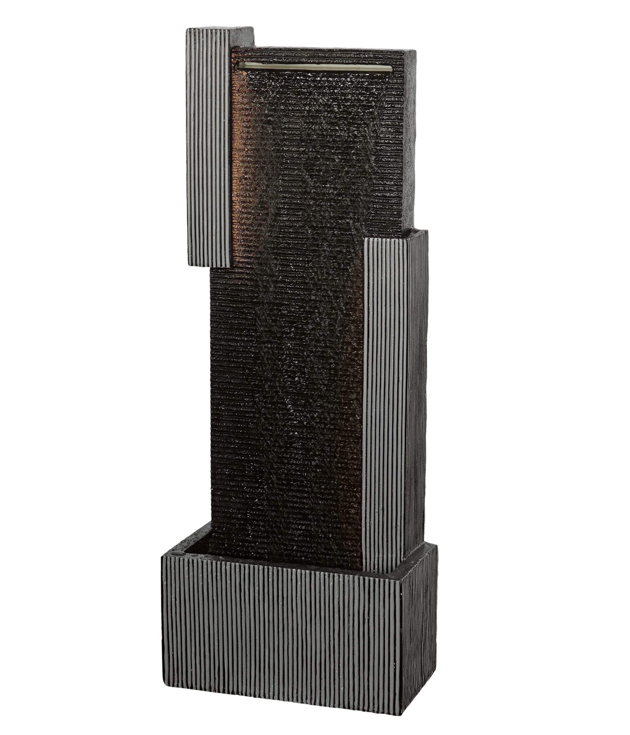 Dehner Gartenbrunnen Minerva mit LED Beleuchtung, solarfähig, 100 x 38 x 23 cm, wetterbeständiges Polyresin für den Außenbereich