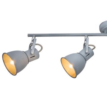 etc-shop LED Deckenleuchte, Leuchtmittel nicht inklusive, RETRO Decken Lampe Spot Wohn Zimmer Balken Licht Schiene grau