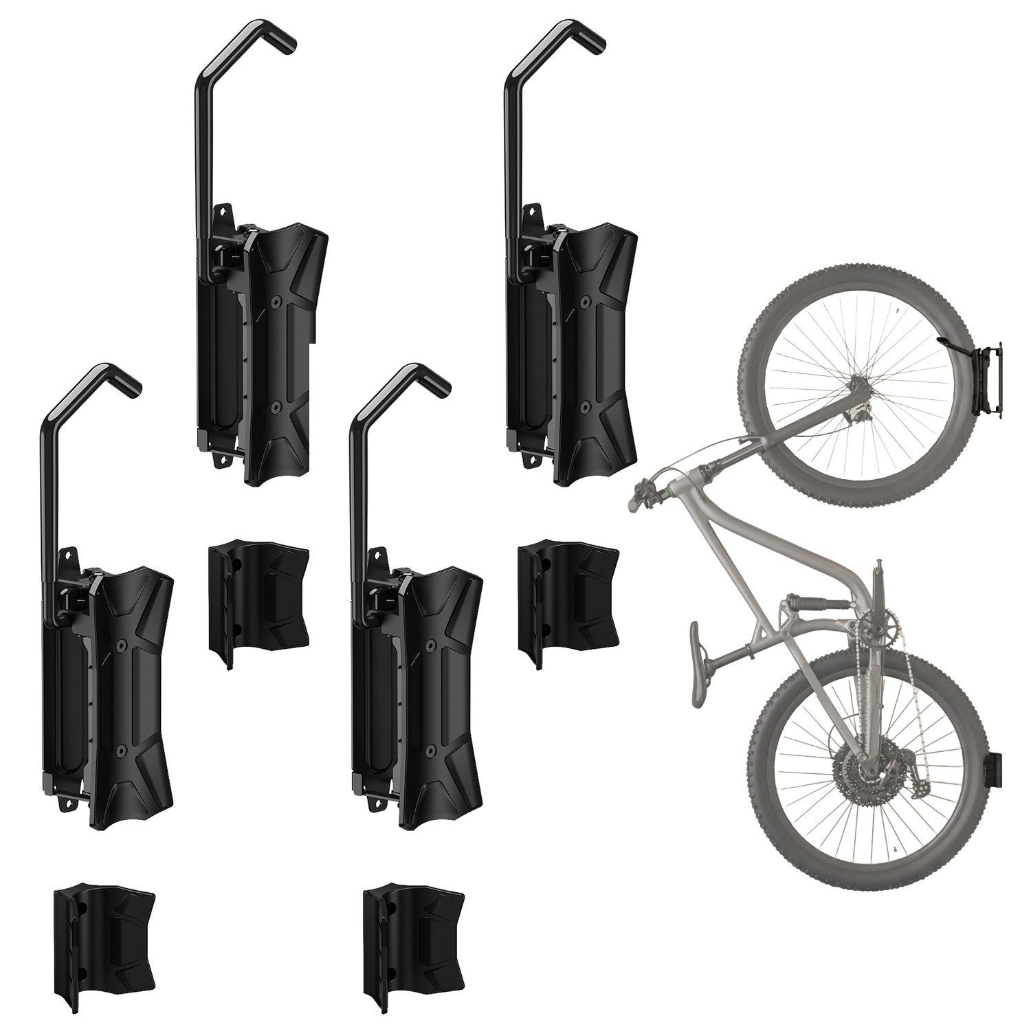 Maclean Fahrradwandhalterung MC-171 max. Tragkraft 35 kg, Neigungswinkel einstellbar, Stahl (4-tlg)