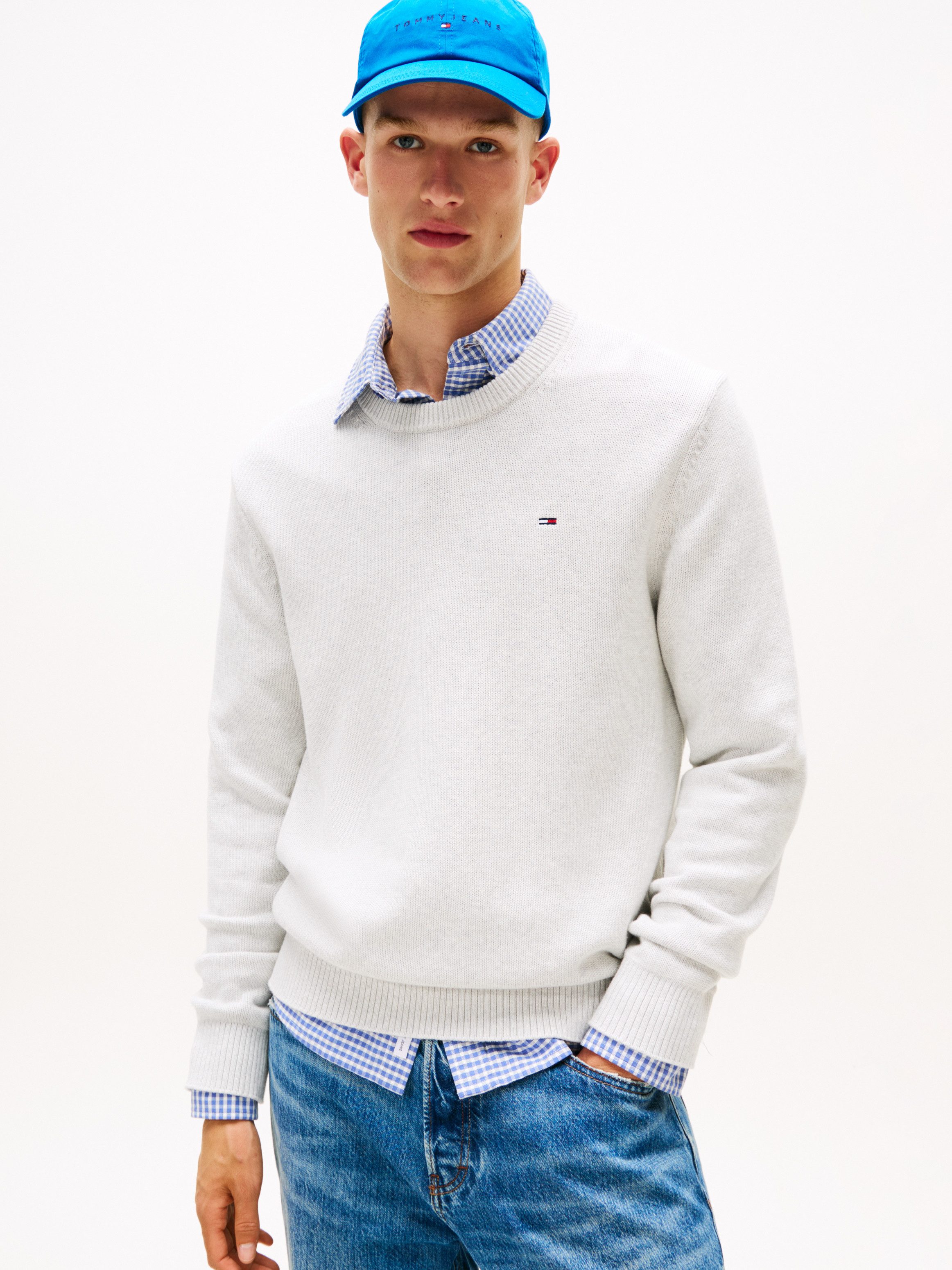 Tommy Jeans Rundhalspullover Slim fit mit Rundhalsausschnitt