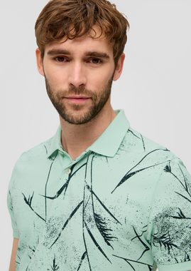 s.Oliver Kurzarmshirt Poloshirt mit All-over-Print Blende