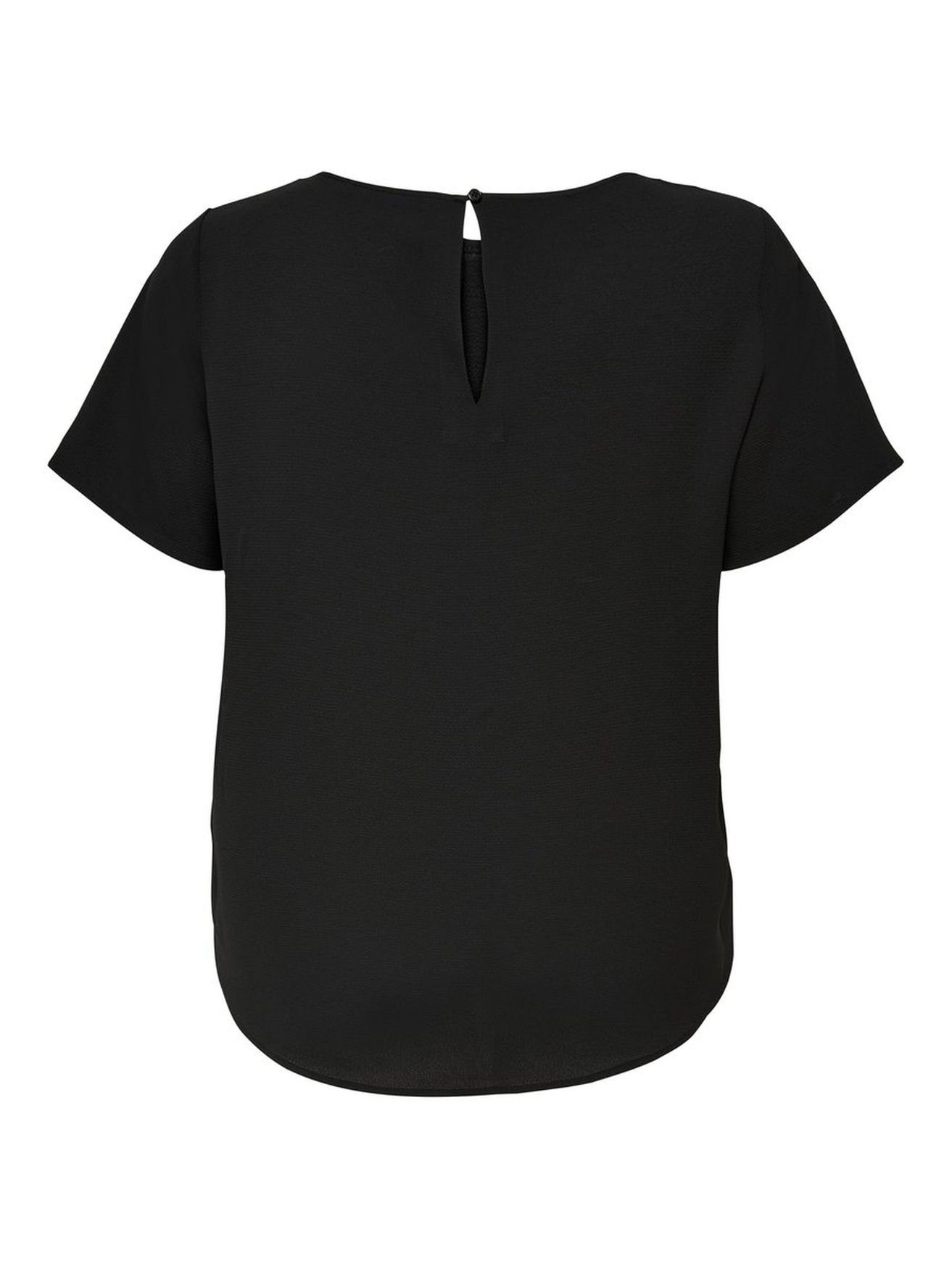 in Bluse (1-tlg) Size Übergröße CARVICA ONLY Blusenshirt Shirt Schwarz Design Plus Curvy 3906 CARMAKOMA Kurzarm