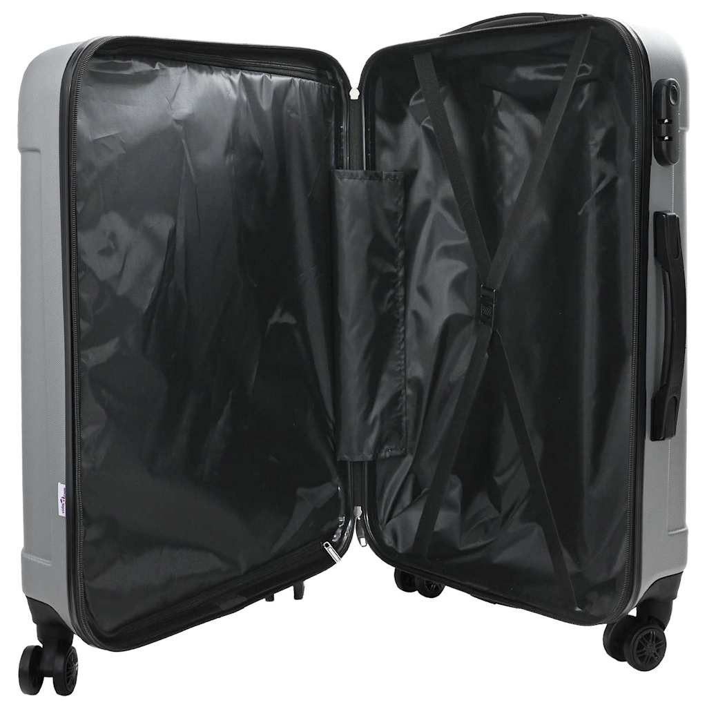 vidaXL Trolley Koffer mit Schloss 3 Stk. Silber 50 x 31 x 78 cm ABS Kunststoff