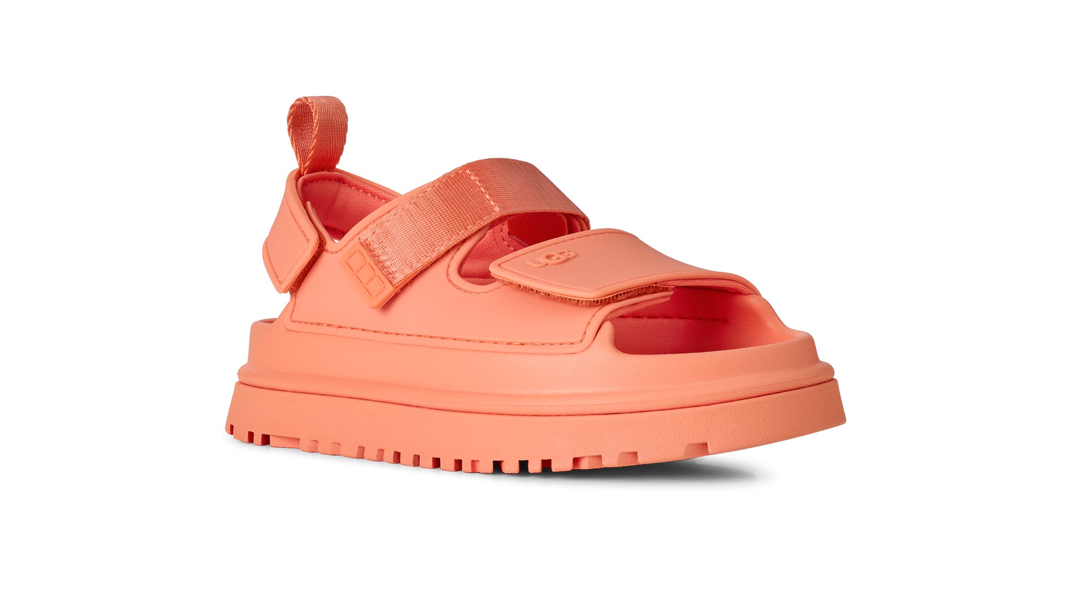 UGG K GOLDENGLOW Sandale, Sommerschuh, Poolslides, Plateauabsatz, mit Klettverschluss