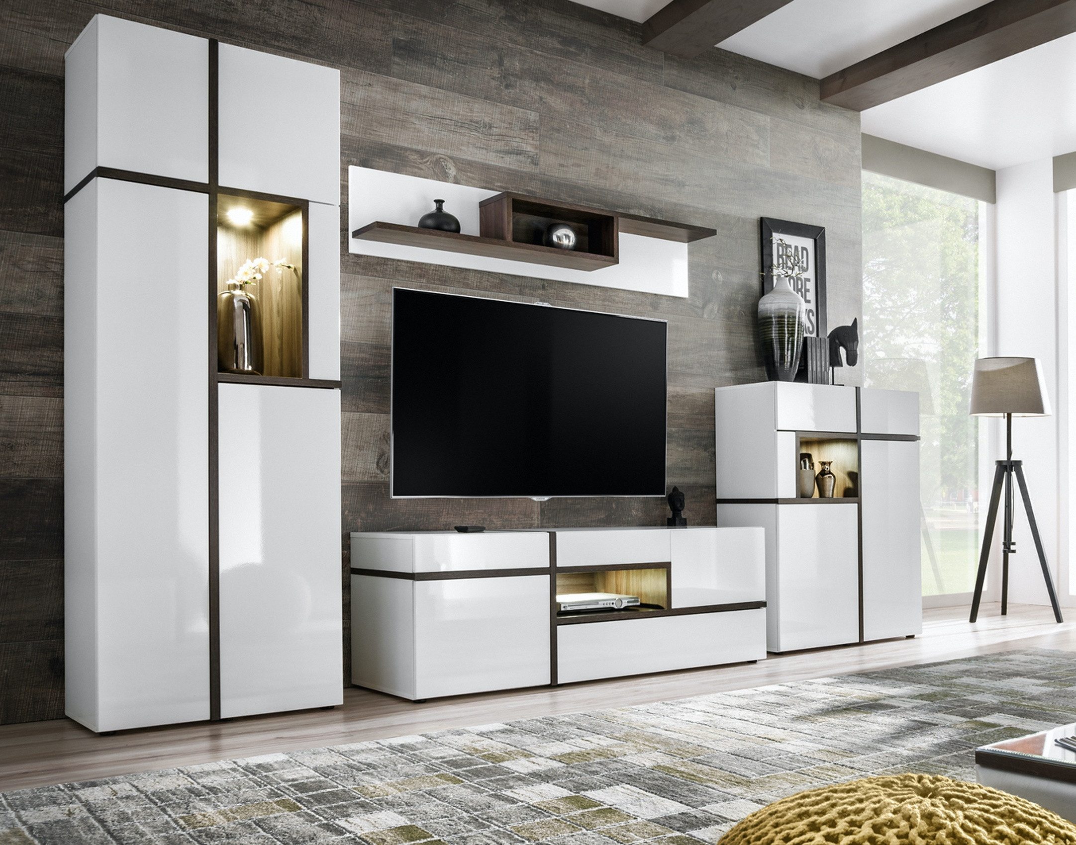 Raumhirsch Furniture Hängeregal Hängeregal, Wandboard, Regal mit Stauraum, Maße: 150 x 20 x 30 cm (Asymmetrische Form, Moderne Optik), Moderne Optik, Einfache Montage, Ideal für Bücher und Dekorationen