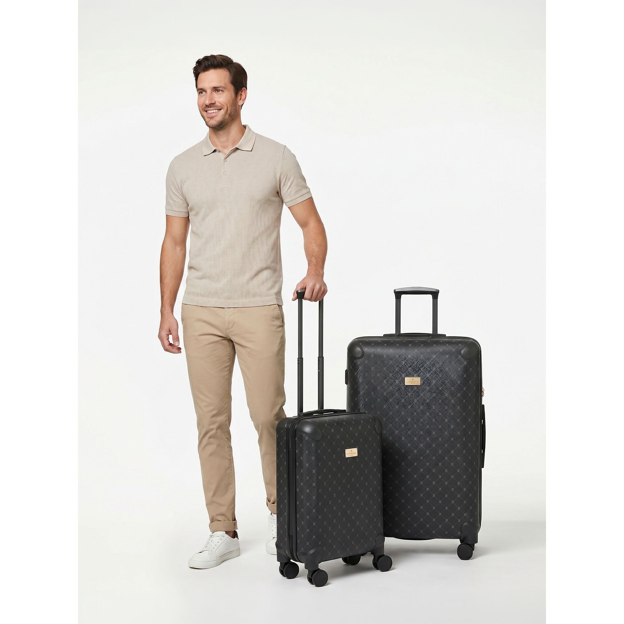 Lazarotti Trolleyset Palermo, 4 Rollen, (2-teilig, 2 tlg), Polypropylen, PVC