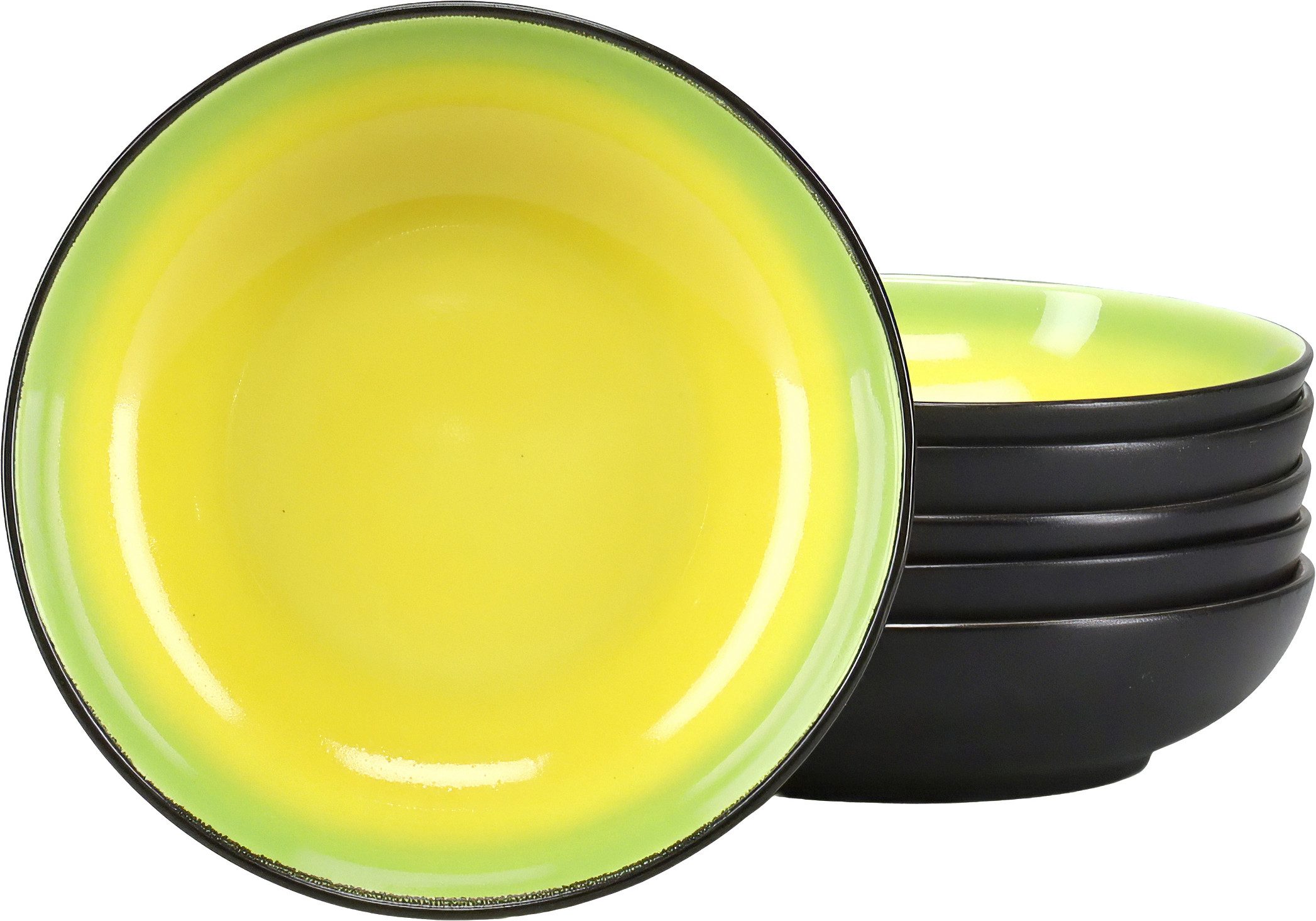 CreaTable Suppenteller Hot, Teller-Set, 6-tlg., (6 St), Moderne Coupeform, außergewöhnliches Design