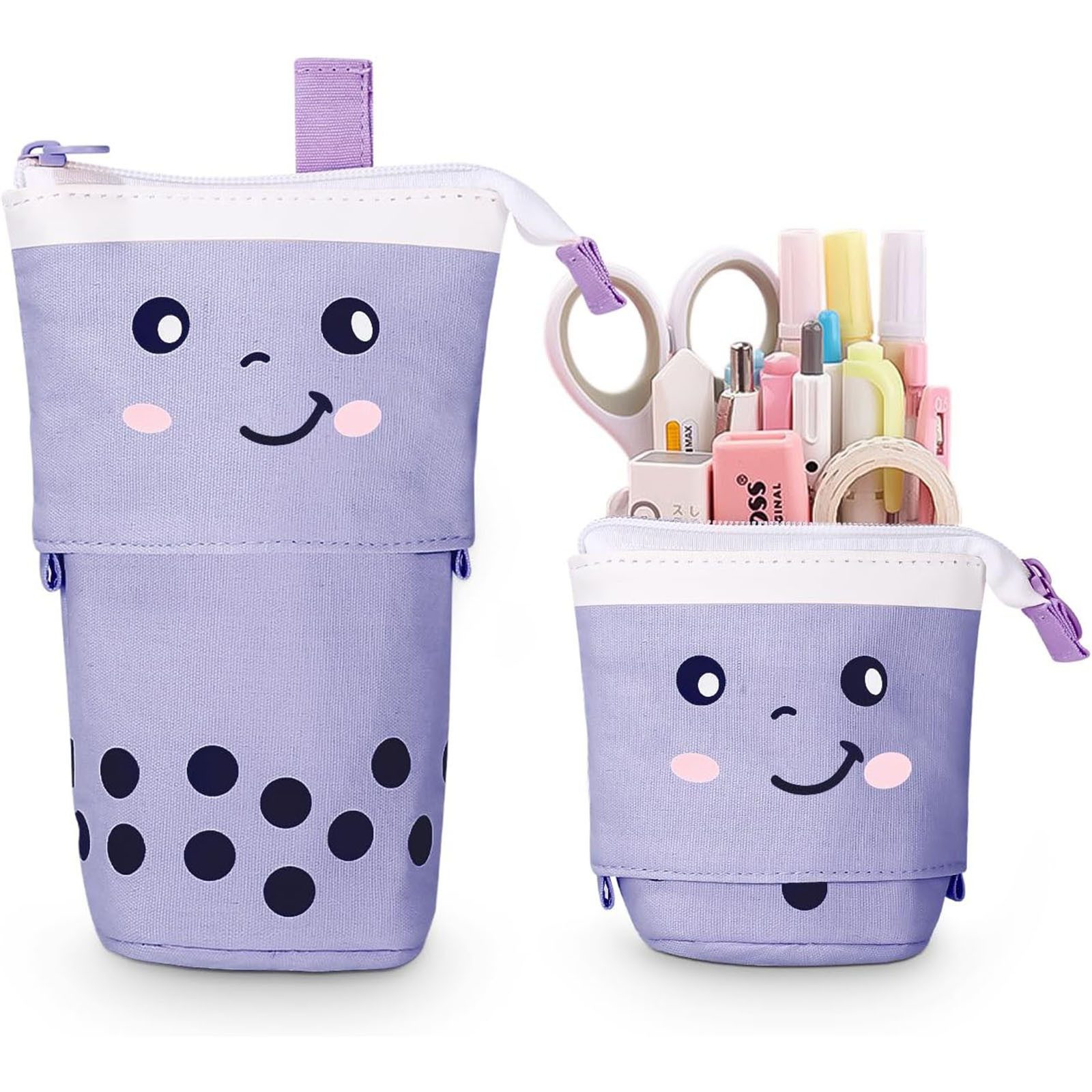 OKWISH Federmäppchen Stifteetui Federtaschen Schreibgeräteetui Stifttasche süß, (stehende einziehbare Federtasche mit Reißverschluss, 1-tlg., Schreibwarenbeutel Schreibwarenaufbewahrung), für Damen Herren Schule Büro Arbeit Studenten Mädchen Jungen Geschenk