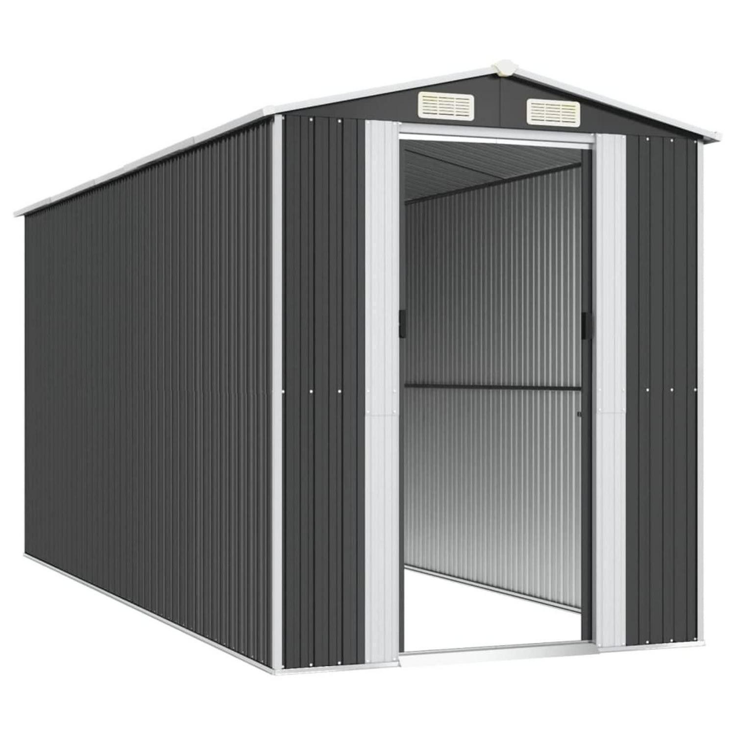 LuxusKollektion Gerätehaus Gartenhaus Satteldach Anthrazit 192x440x223 cm, (1 St)