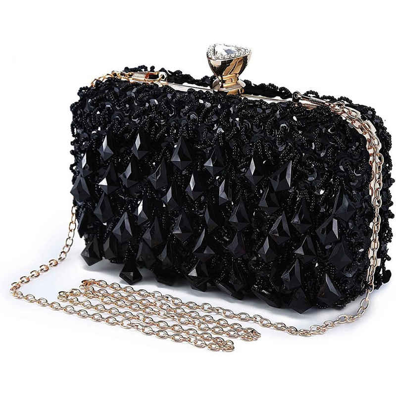 GelldG Abendtasche Abendtasche Damen Diamant Clutch Bag Kette Shiny Strass Handtasche