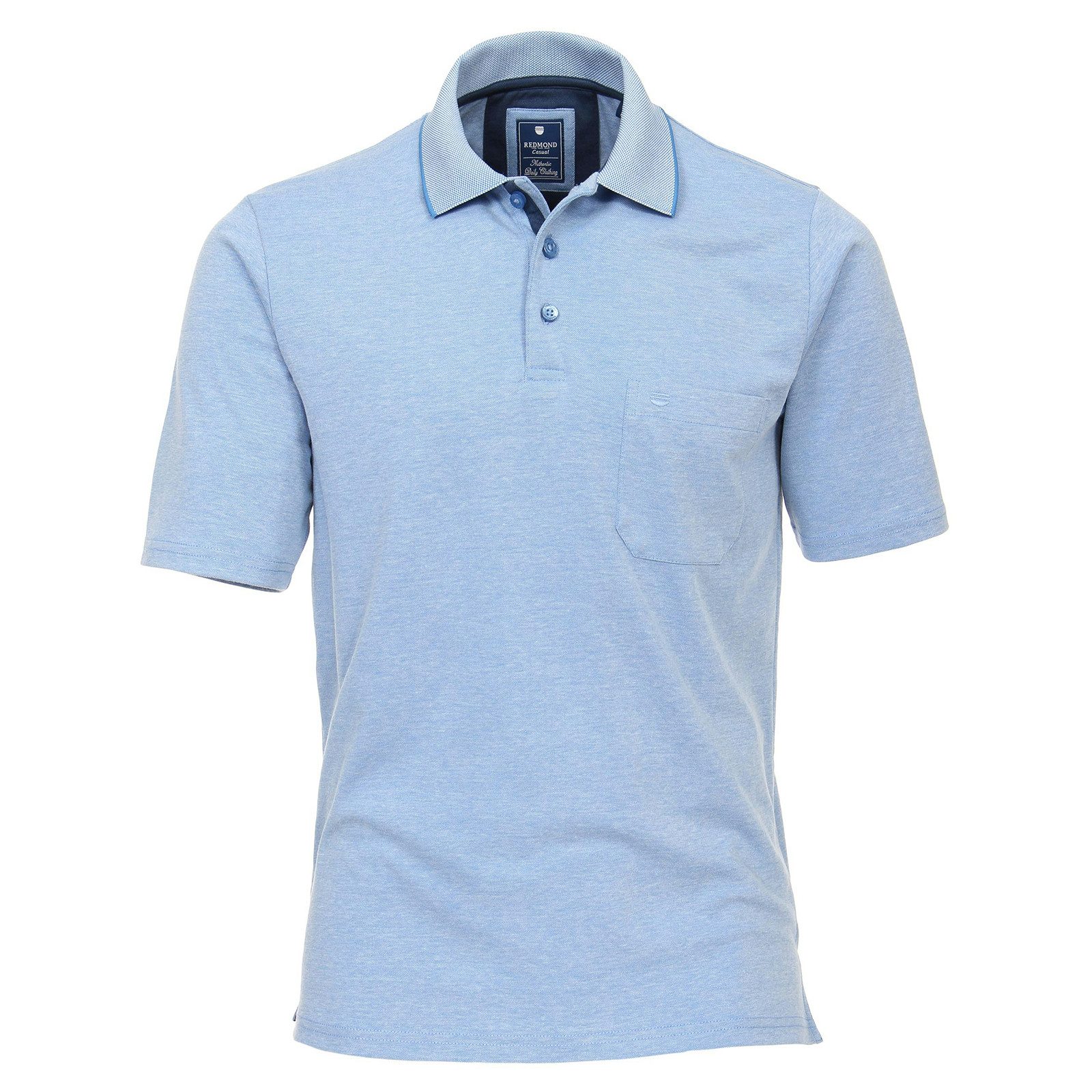 Redmond Poloshirt Redmond Wash & Wear XXL Poloshirt blau melange