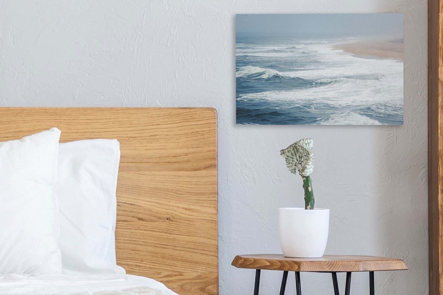 Wandbild Aufhängefertig, Meer cm Leinwandbilder, - - Wanddeko, Strand, Wellen St), OneMillionCanvasses® (1 30x20 Leinwandbild - Wasser