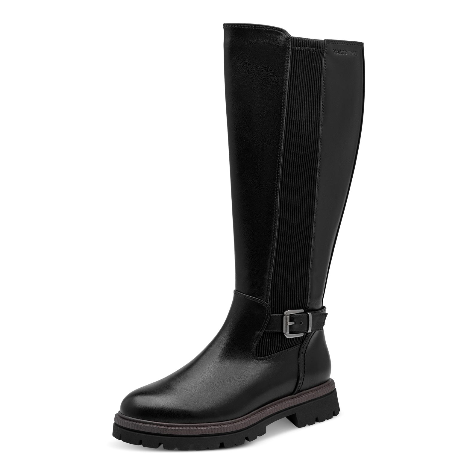MARCO TOZZI Stiefel Blockabsatz, Langschaftstiefel mit breitem Stretcheinsatz