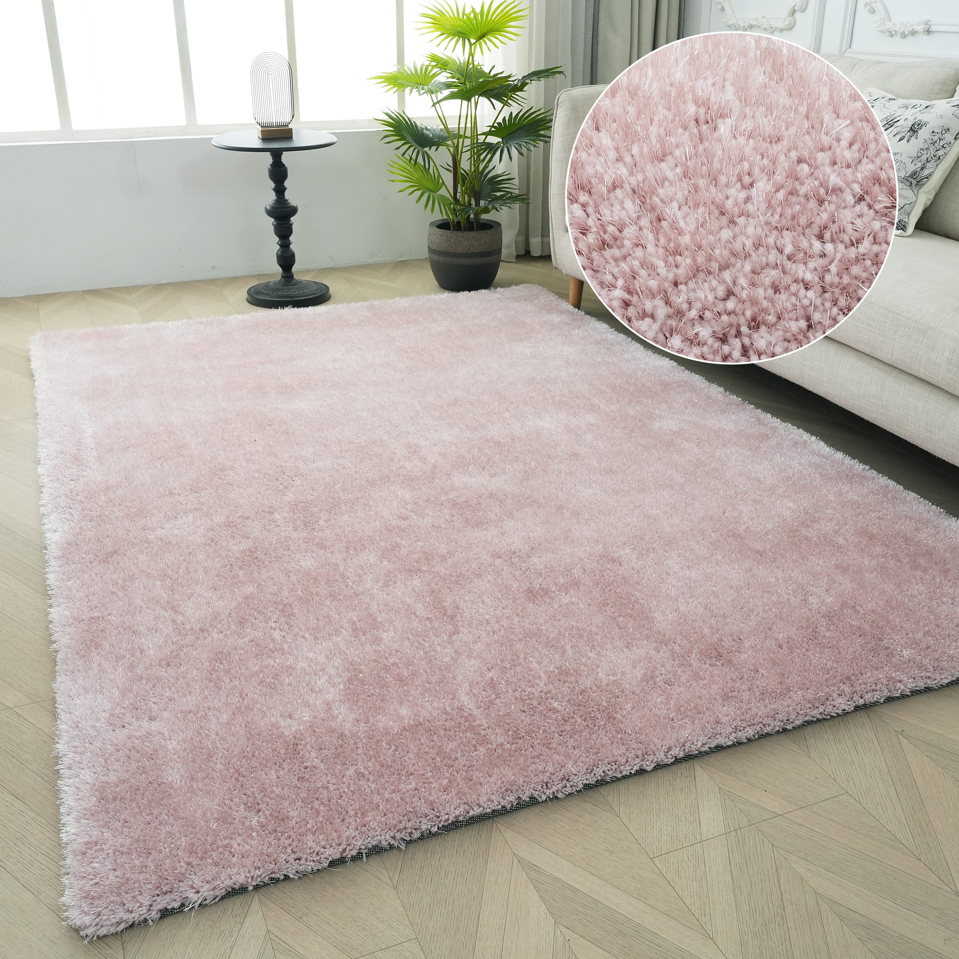 Bruno Banani Teppich Dana Teppich, besonders weich und kuschelig, Kundenliebling, rechteckig, Höhe: 30 mm, uni, Mikrofaser Teppiche, Wohnzimmer, Schlafzimmer, Esszimmer