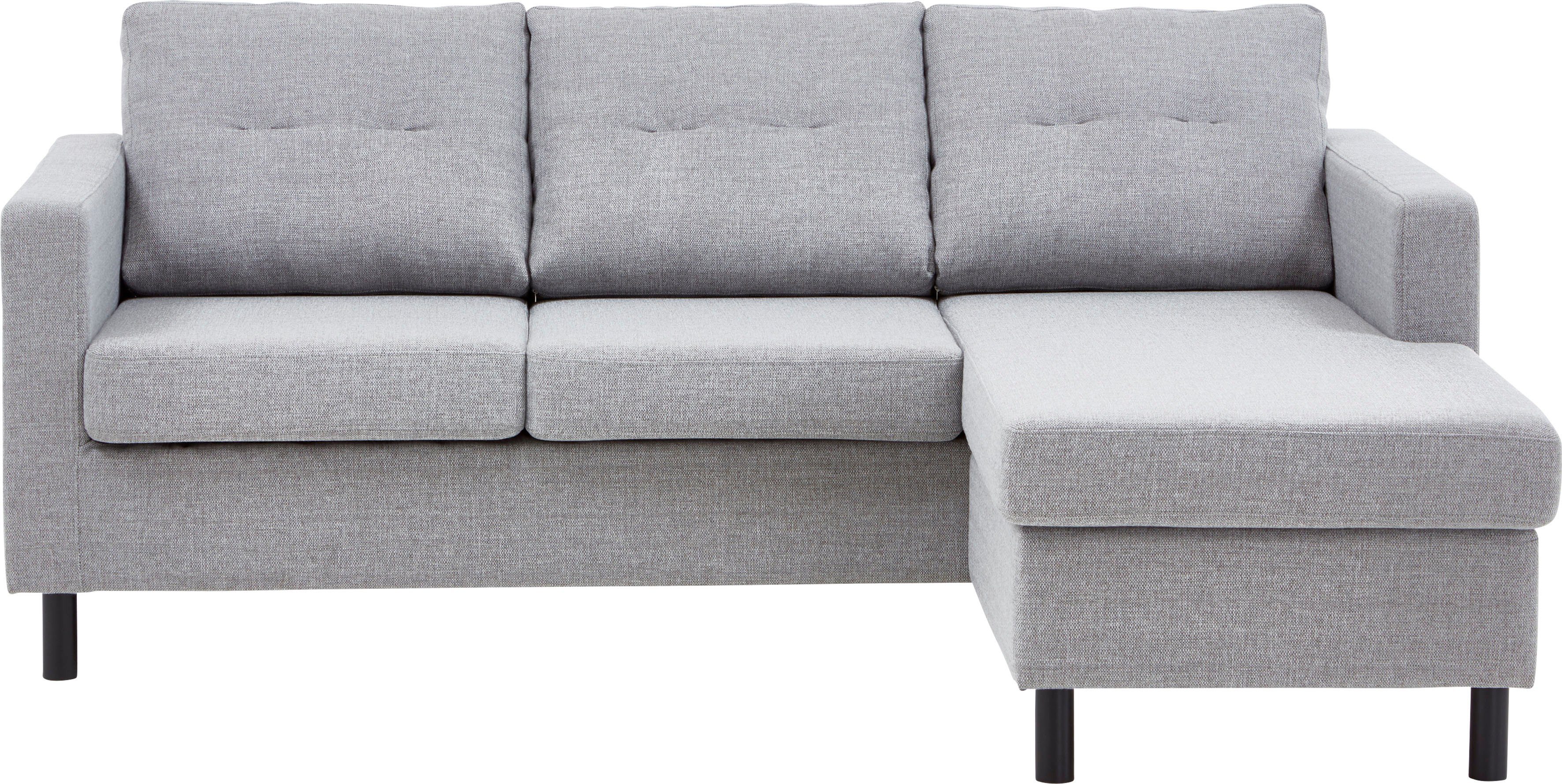 ATLANTIC home collection Ecksofa Tea L-Form, Ecksofa, frei im Raum stellbar und Recamiere beidseitig montierbar
