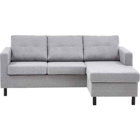 ATLANTIC home collection Ecksofa Tea L-Form, Ecksofa, frei im Raum stellbar und Recamiere beidseitig montierbar