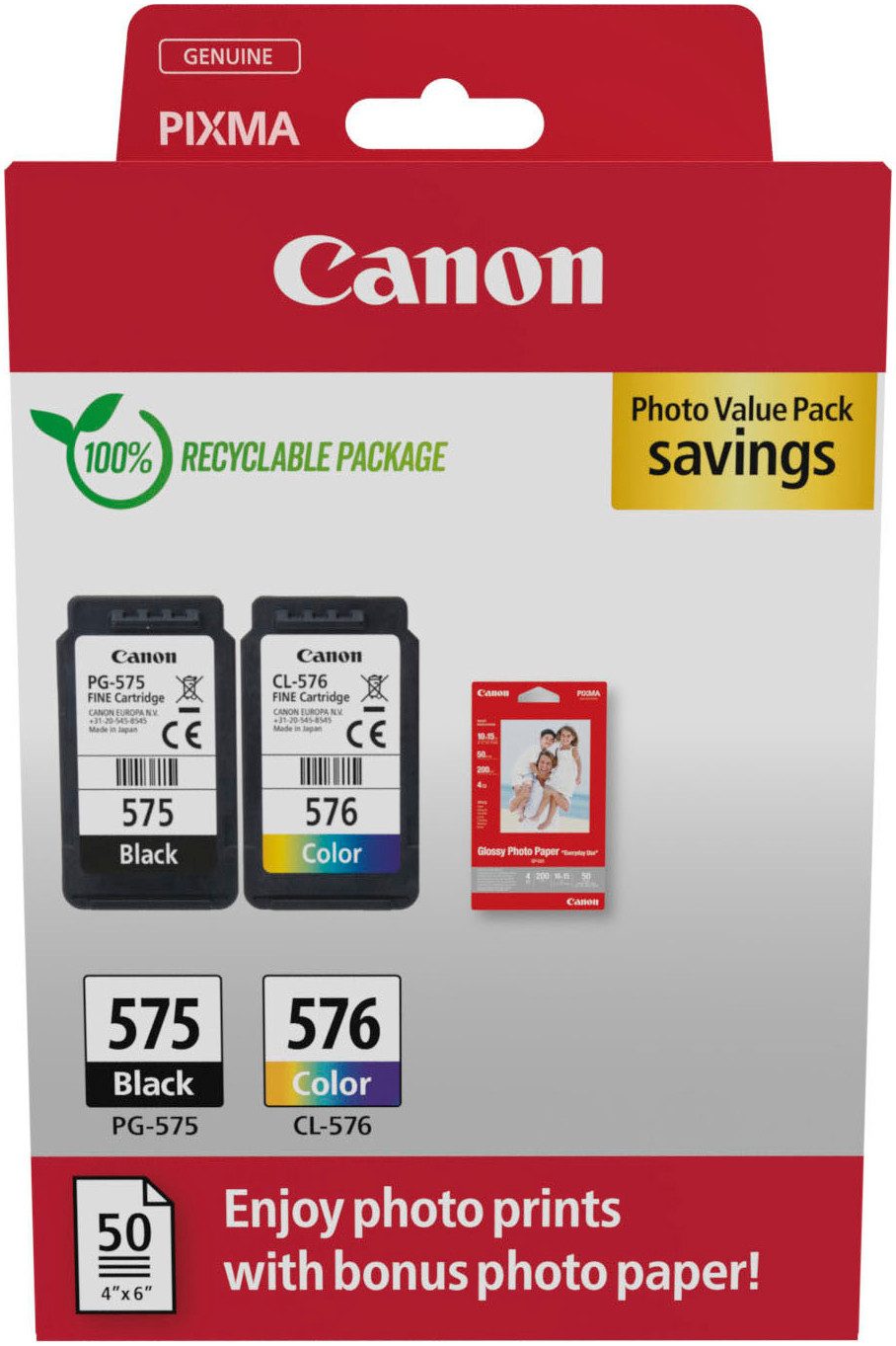 Canon PG-575/CL-576 Photo Value Pack Tintenpatrone (Packung, 2-tlg) – Bild 2 von 5