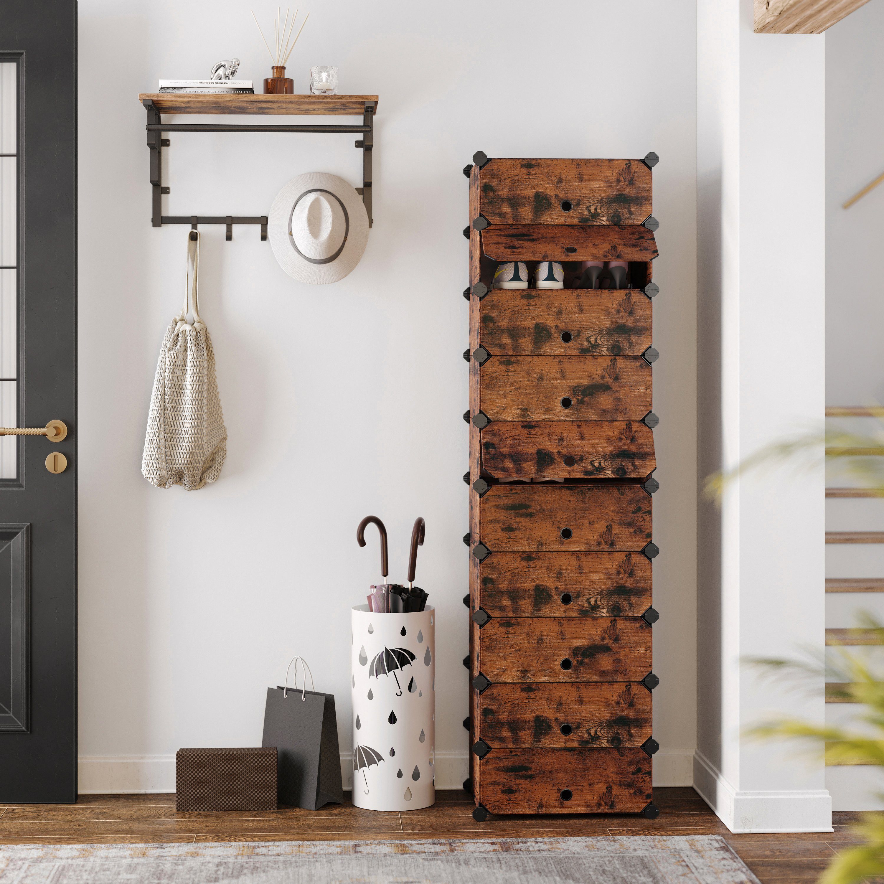 SONGMICS Schuhregal Schuhschrank, mit 10 Fächern, Fasst 20-30 Paar Schuhe günstig online kaufen