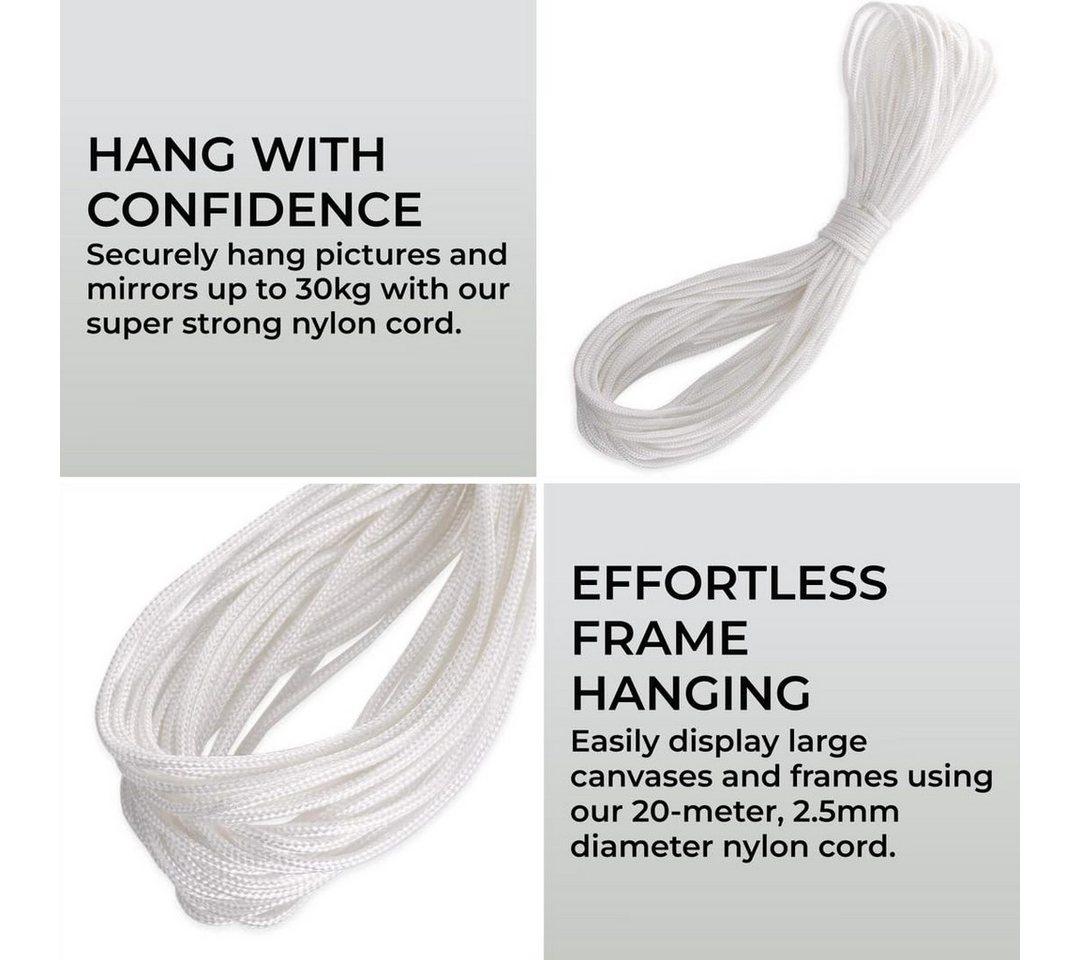 Thumbnail - H&S Montagezubehör Alternative Title: Weißes Gummiband, 20m lang, Tragkraft bis zu 30KG (1 St), White Elastic Cord, 20m ...