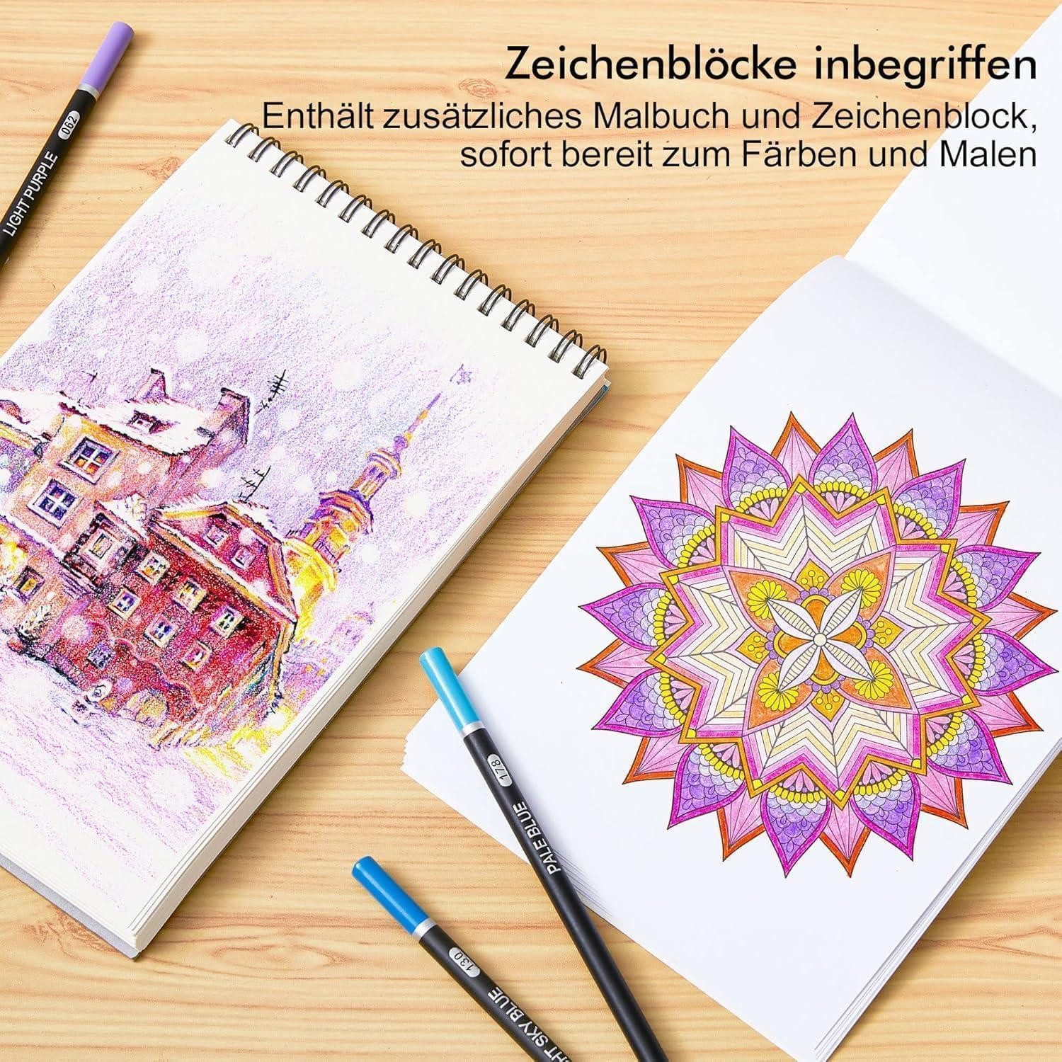 LuxusKollektion Buntstift Buntstifte Set 80 professionelle Farbstifte Malbuch Skizzenbuch Kinder