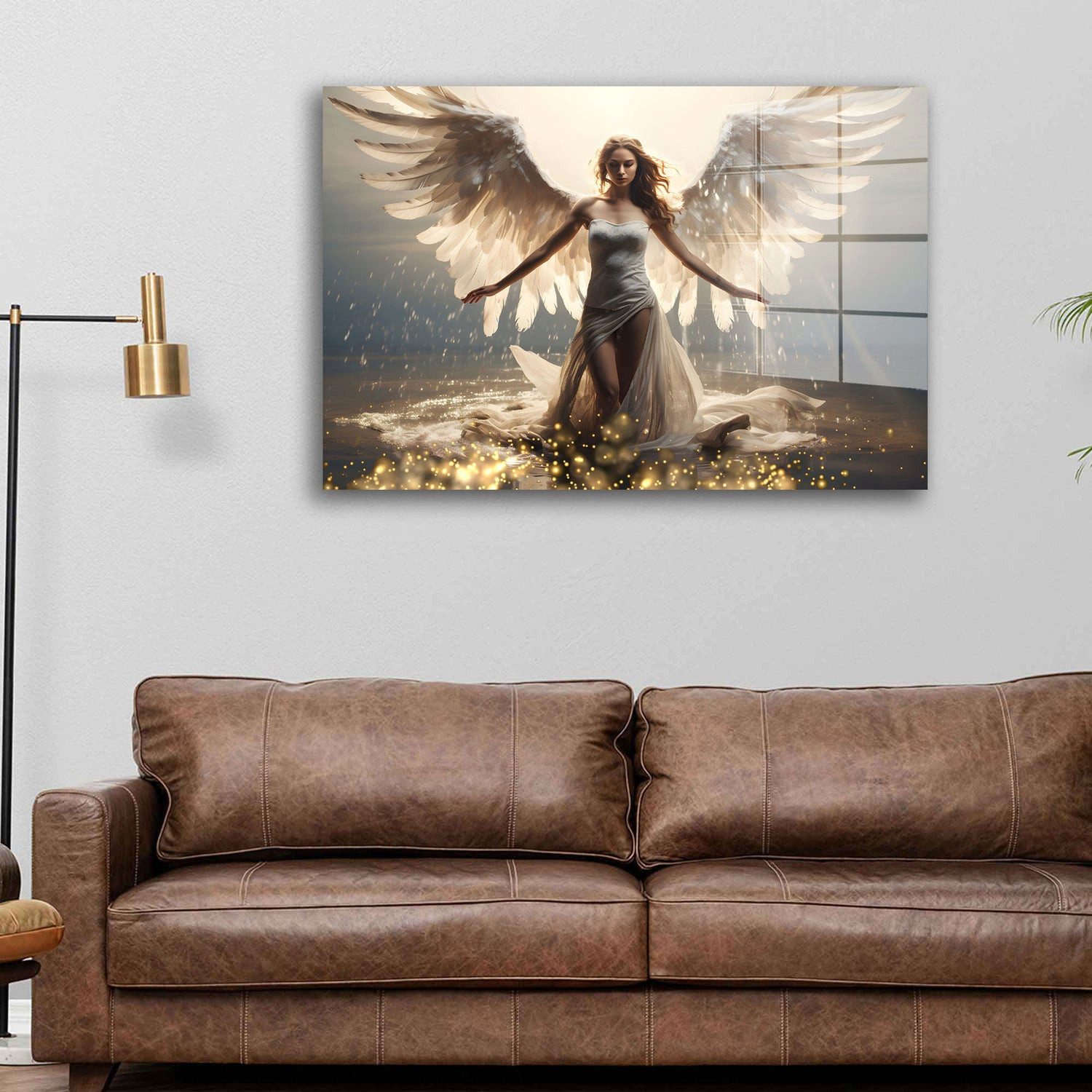 Artedinoi Acrylglasbild Engelsfrau Engel mit Flügel Acrylglas Wandbild Bild Wanddeko Wohnzimme