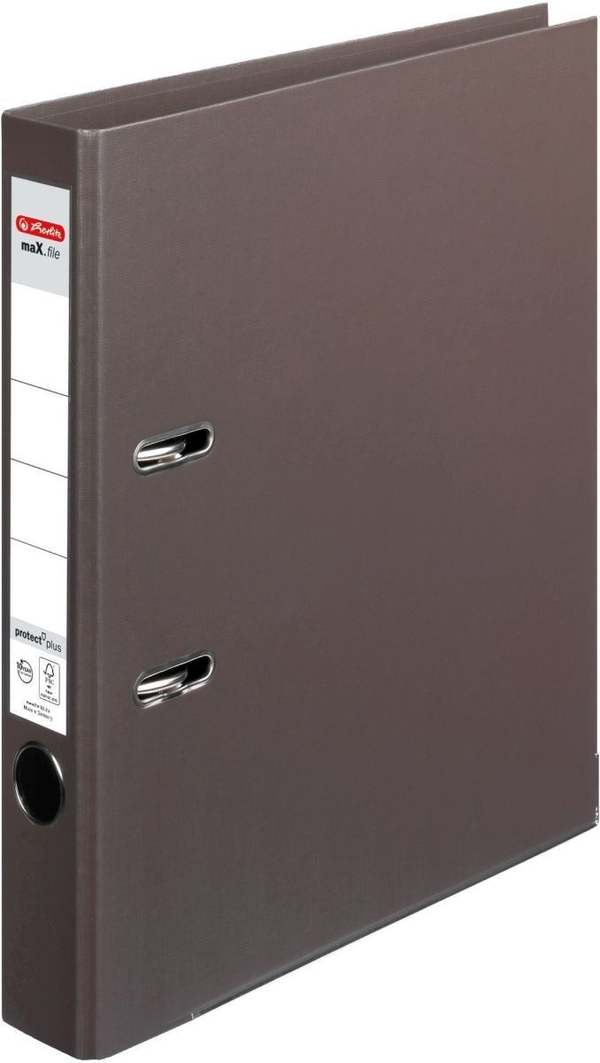 Herlitz Aktenordner Ordner protect+ Kunststoff (PP) A4 5cm braun maX.file