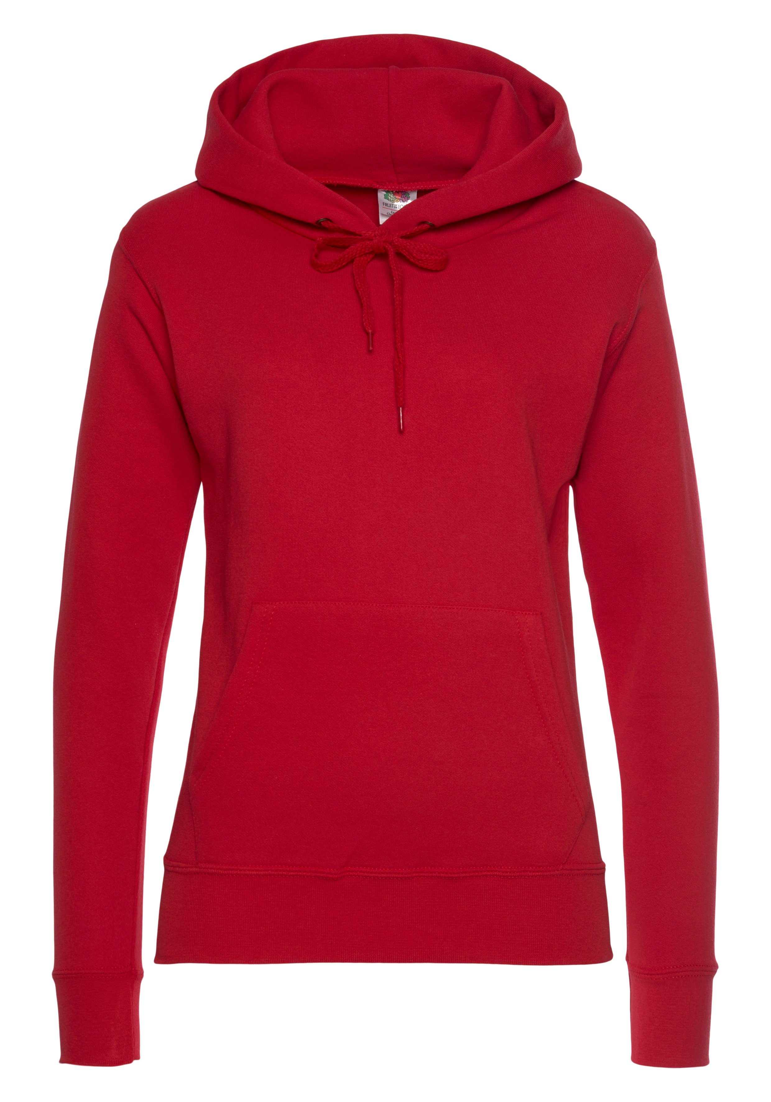 Fruit of the Loom Sweatshirt Classic hooded Sweat Lady-Fit rot