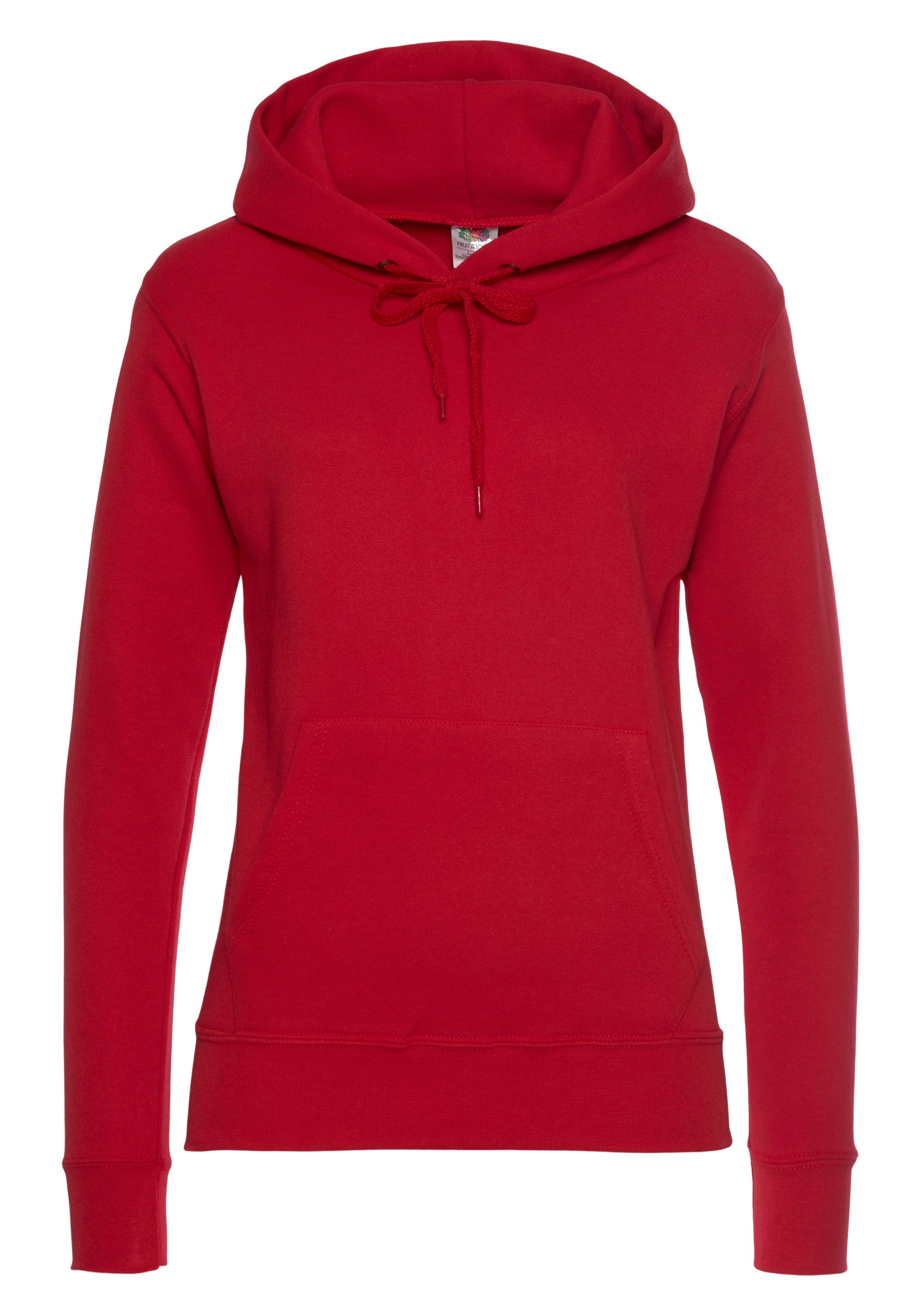 Fruit of the Loom Kapuzensweatshirt Classic hooded Sweat Lady-Fit mit Kängu günstig online kaufen