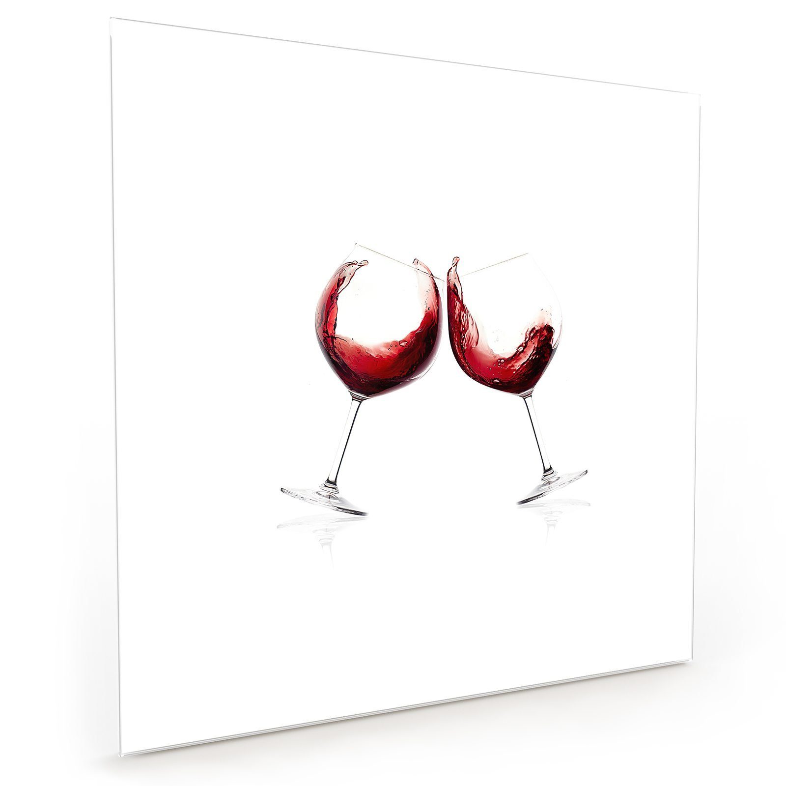 Primedeco Küchenrückwand Küchenrückwand Spritzschutz Glas mit Motiv Toast mit Rotwein