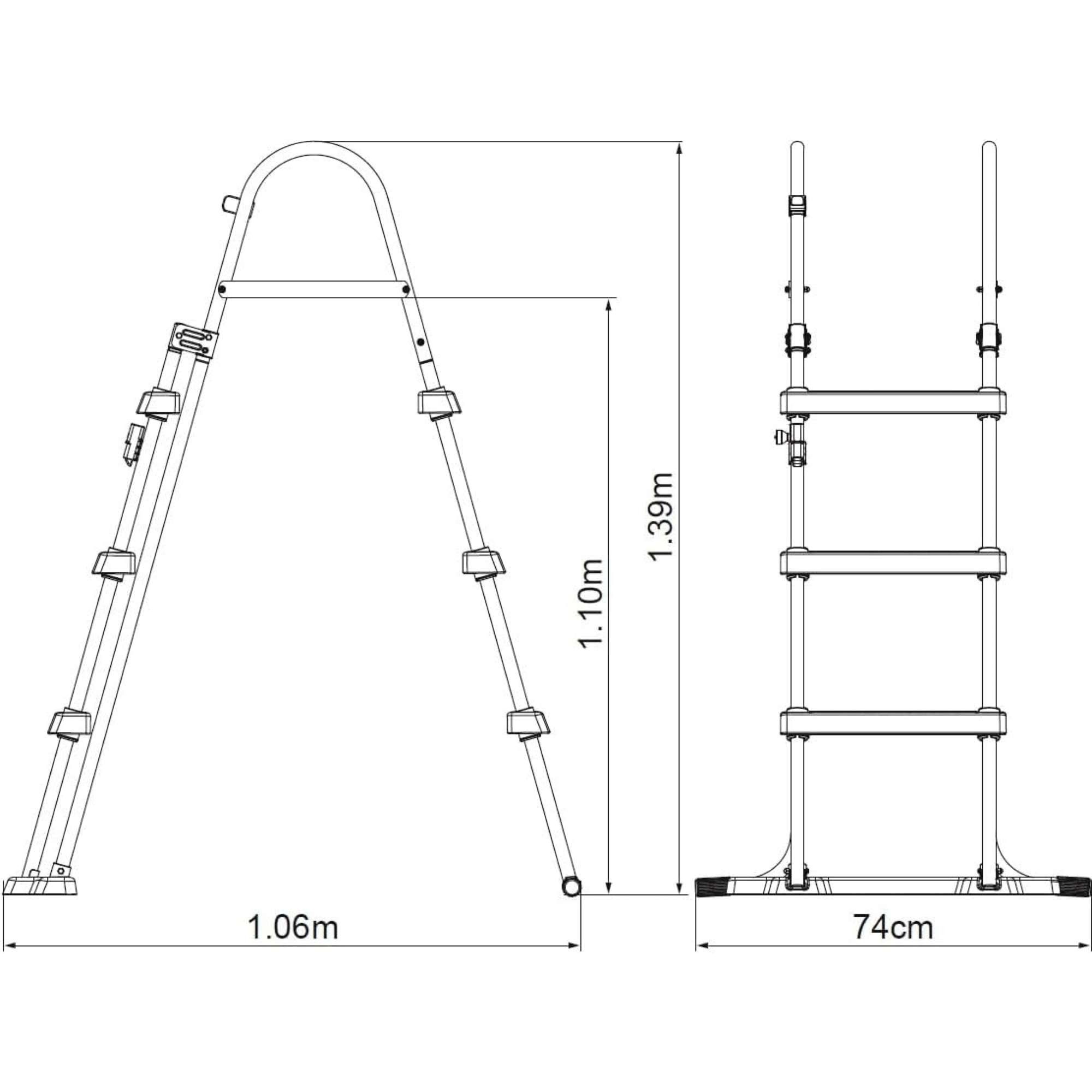 BESTWAY Pool-Sicherheitsleiter Pool-Sicherheitsleiter für Becken bis 107 cm - 2x3 (Komplett-Set, 1-St) – Bild 5 von 5
